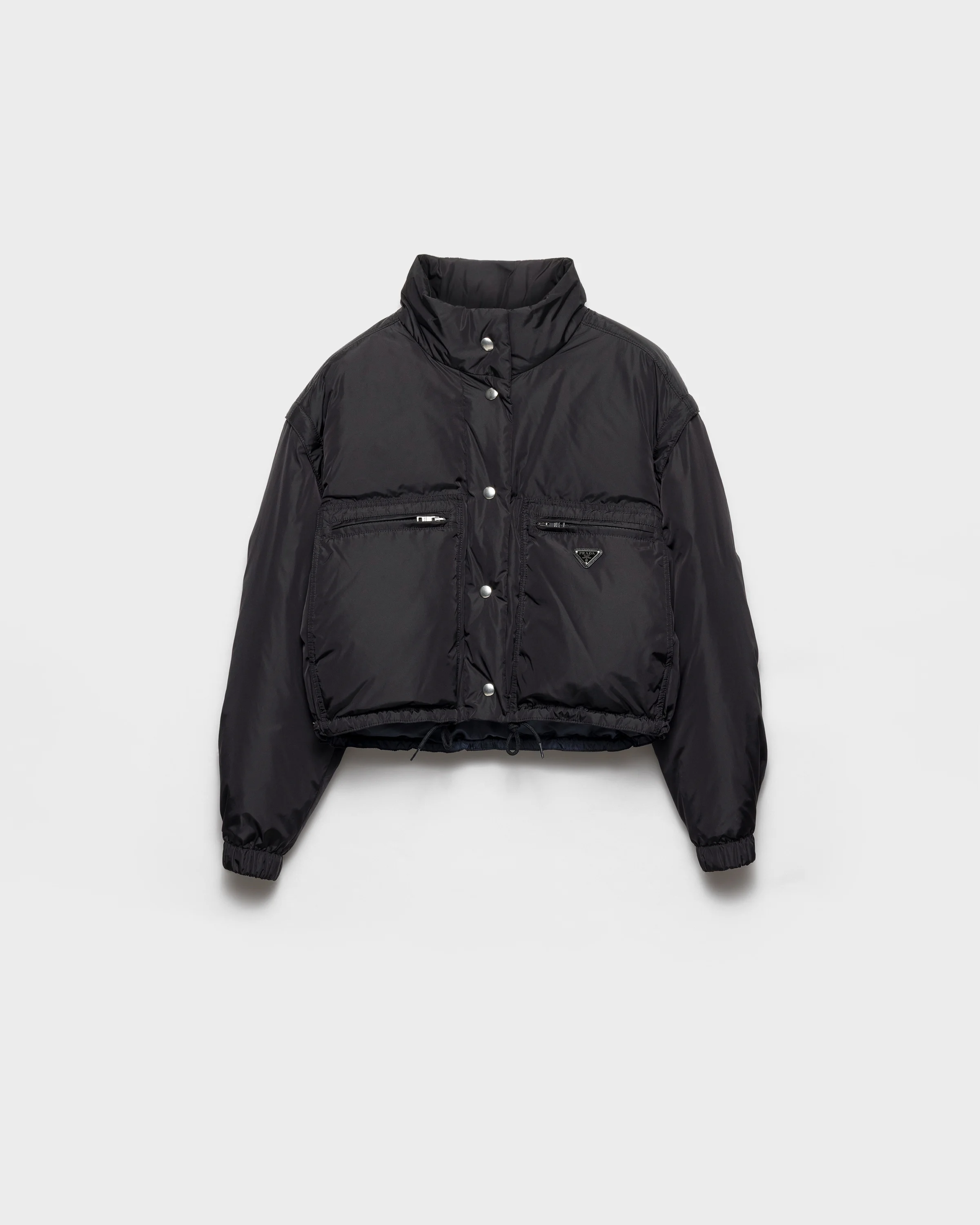 Lightweight Re-Nylon cropped down jacket - 1