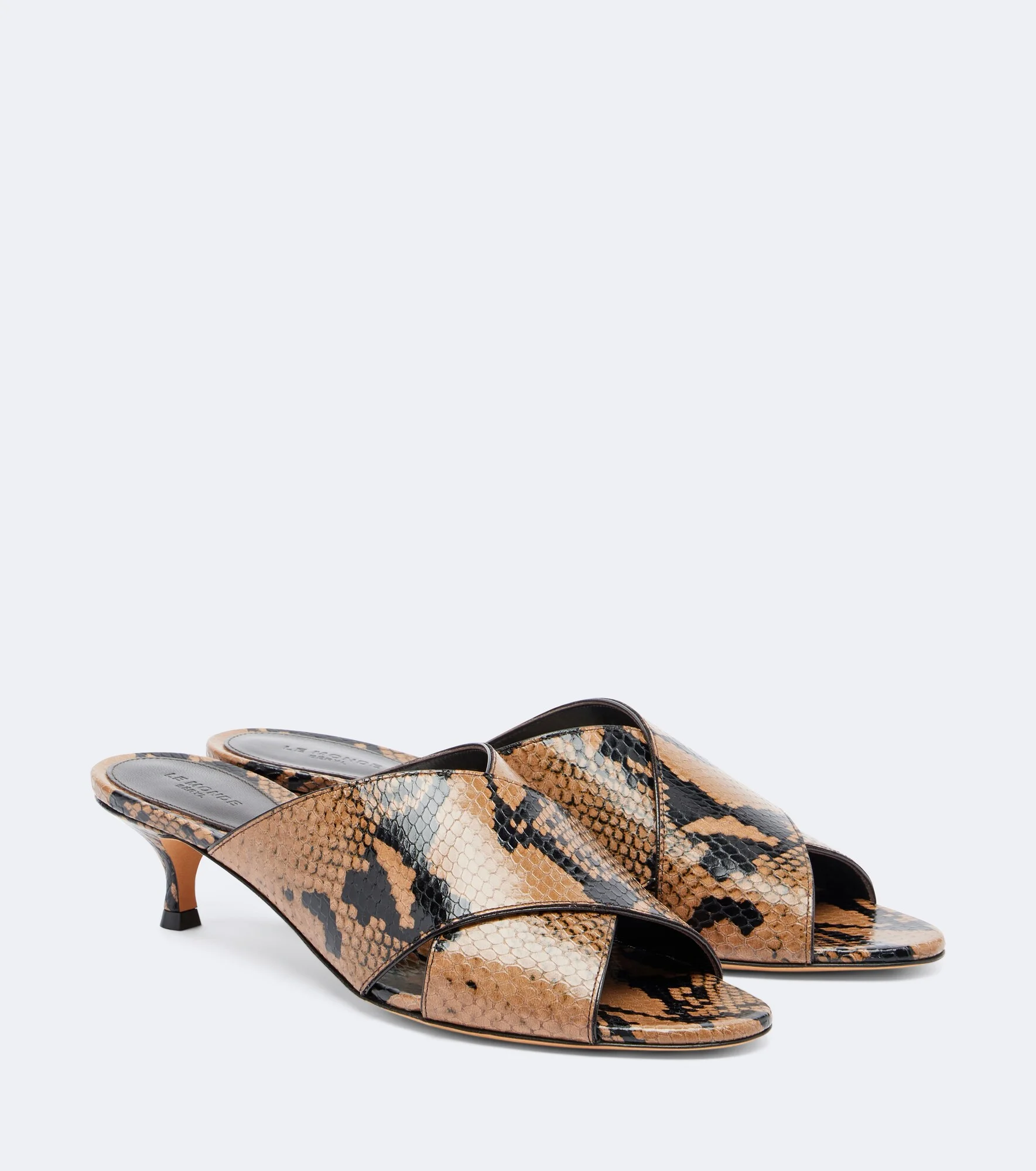 Luca snake-effect leather mules - 1
