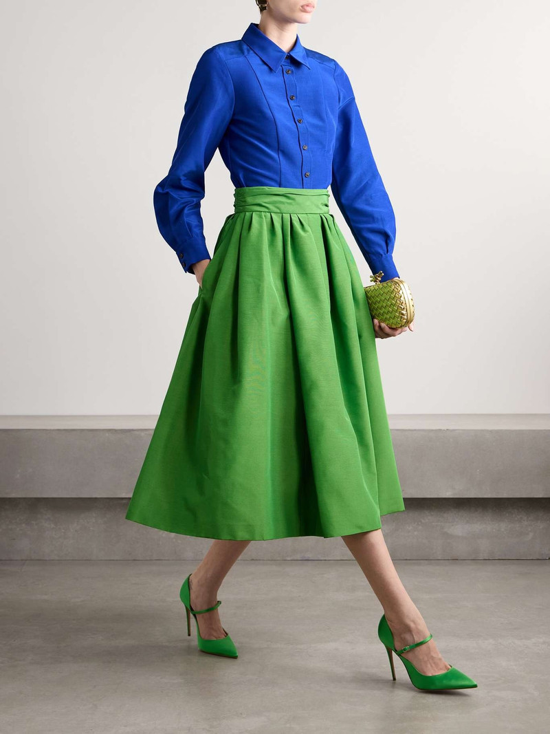 CAROLINA HERRERA Cotton-blend shirt Cobalt blue outlook