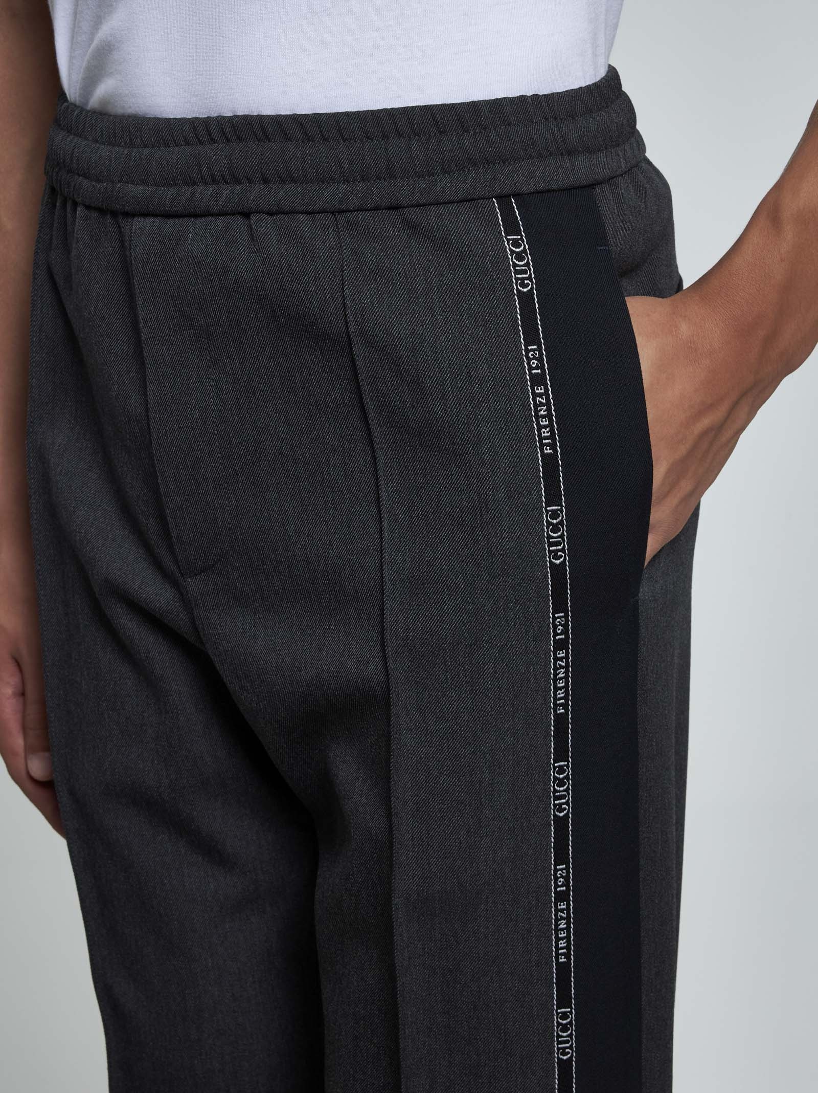 Logo-tape wool trousers - 5