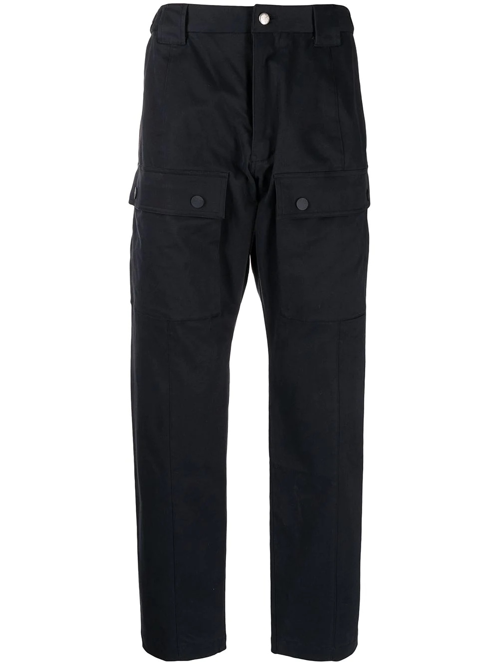 straight-leg twill trousers - 1