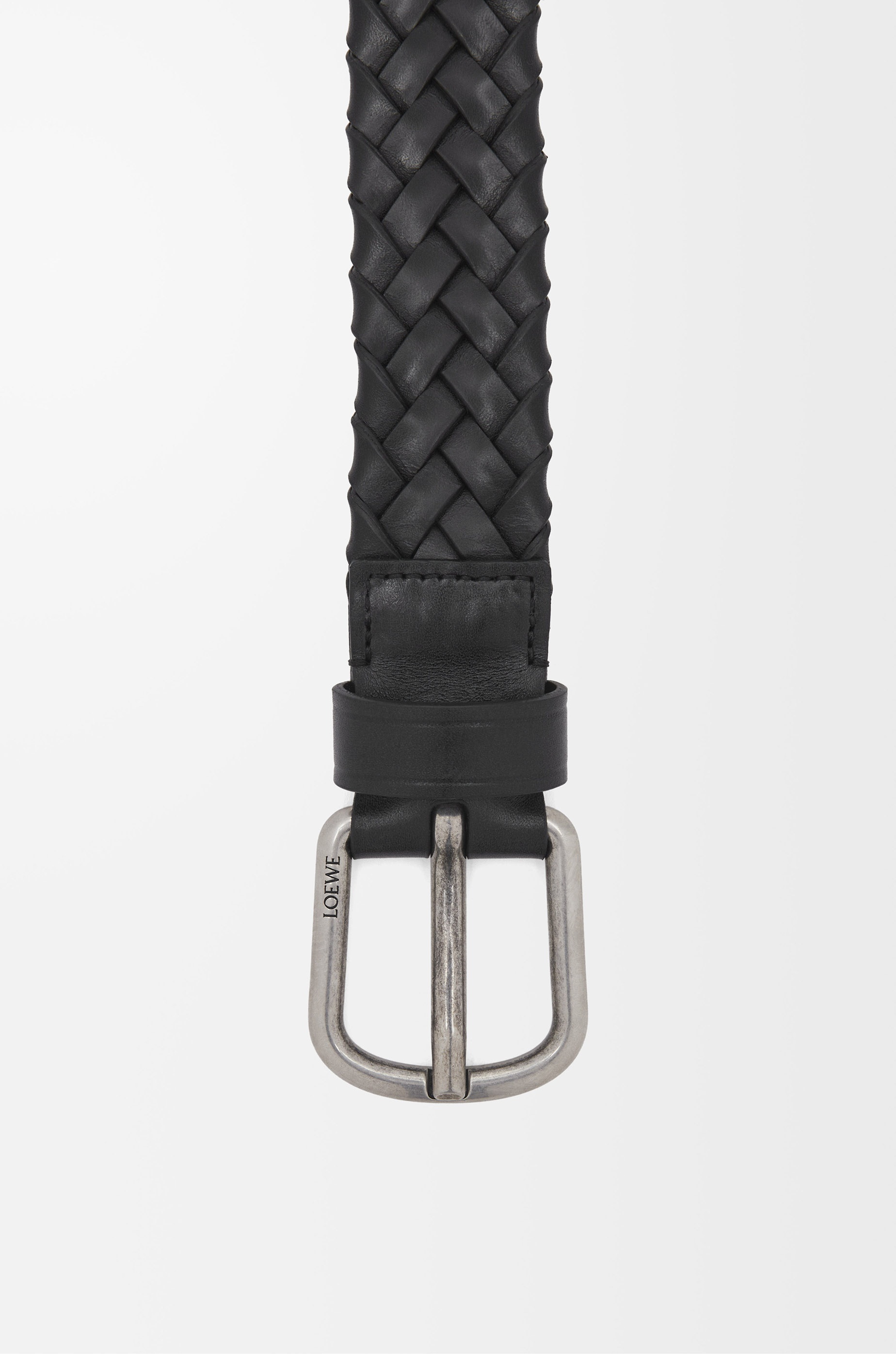 Chunky woven belt in vegetable-tanned calfskin - 2