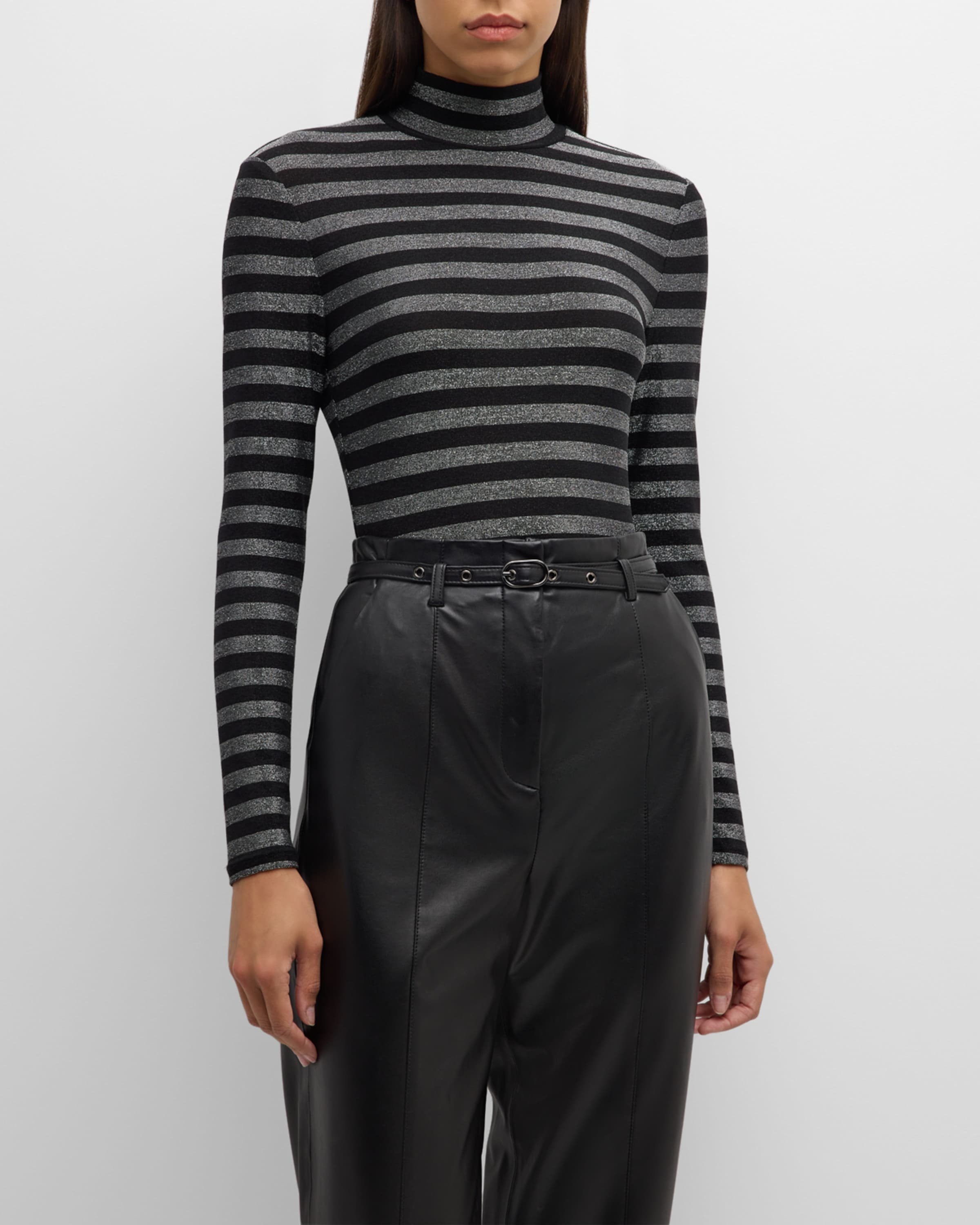 Nate Stripe Turtleneck Top - 2