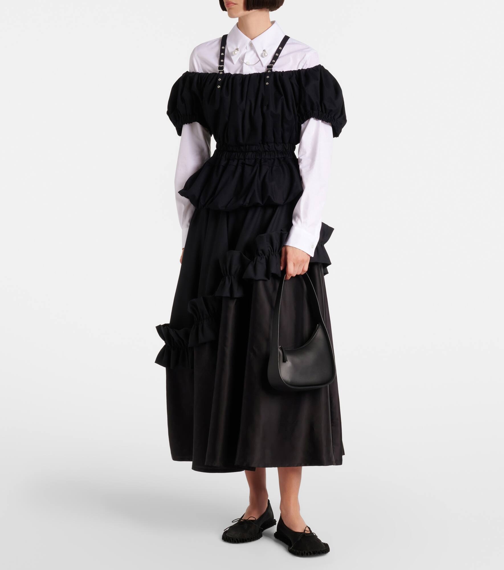 Peplum cotton poplin shirt - 5