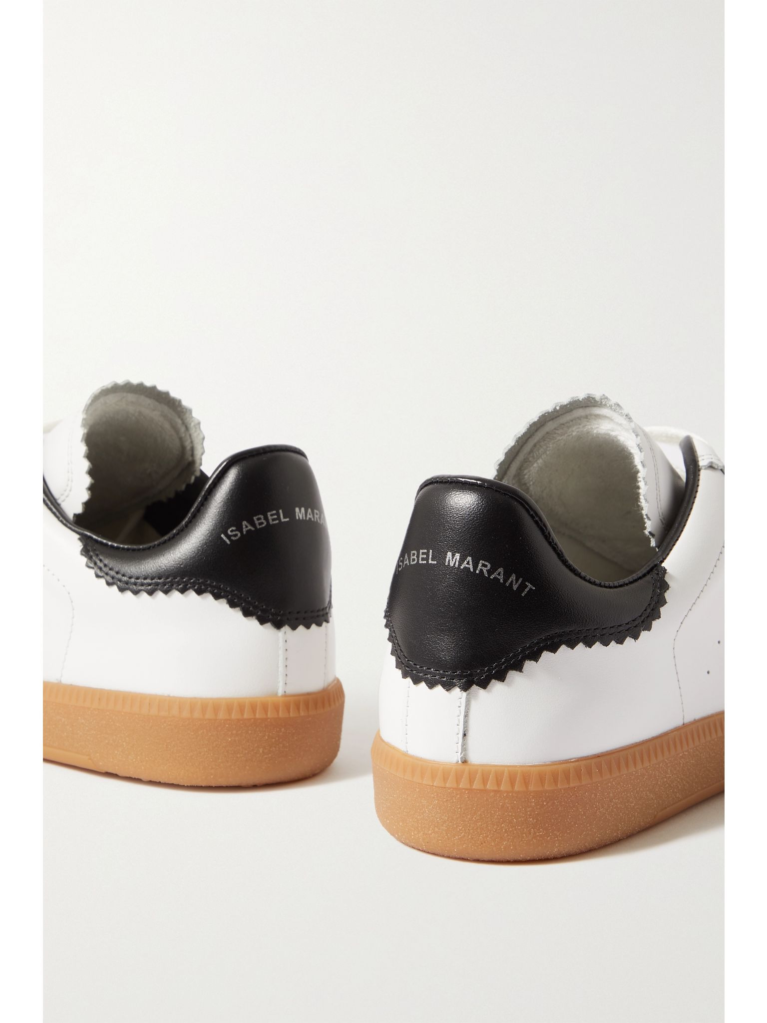 Bryce suede-trimmed perforated leather sneakers White - 4