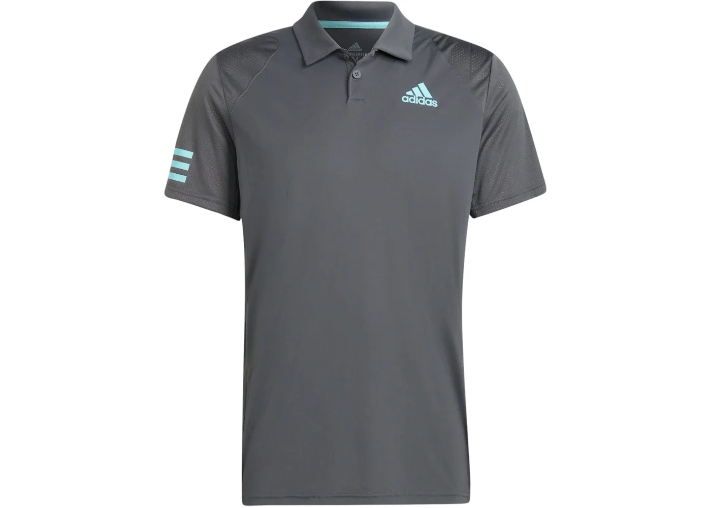 adidas Club 3-Stripes Polo Shirt Grey Six/Pulse Aqua - 1