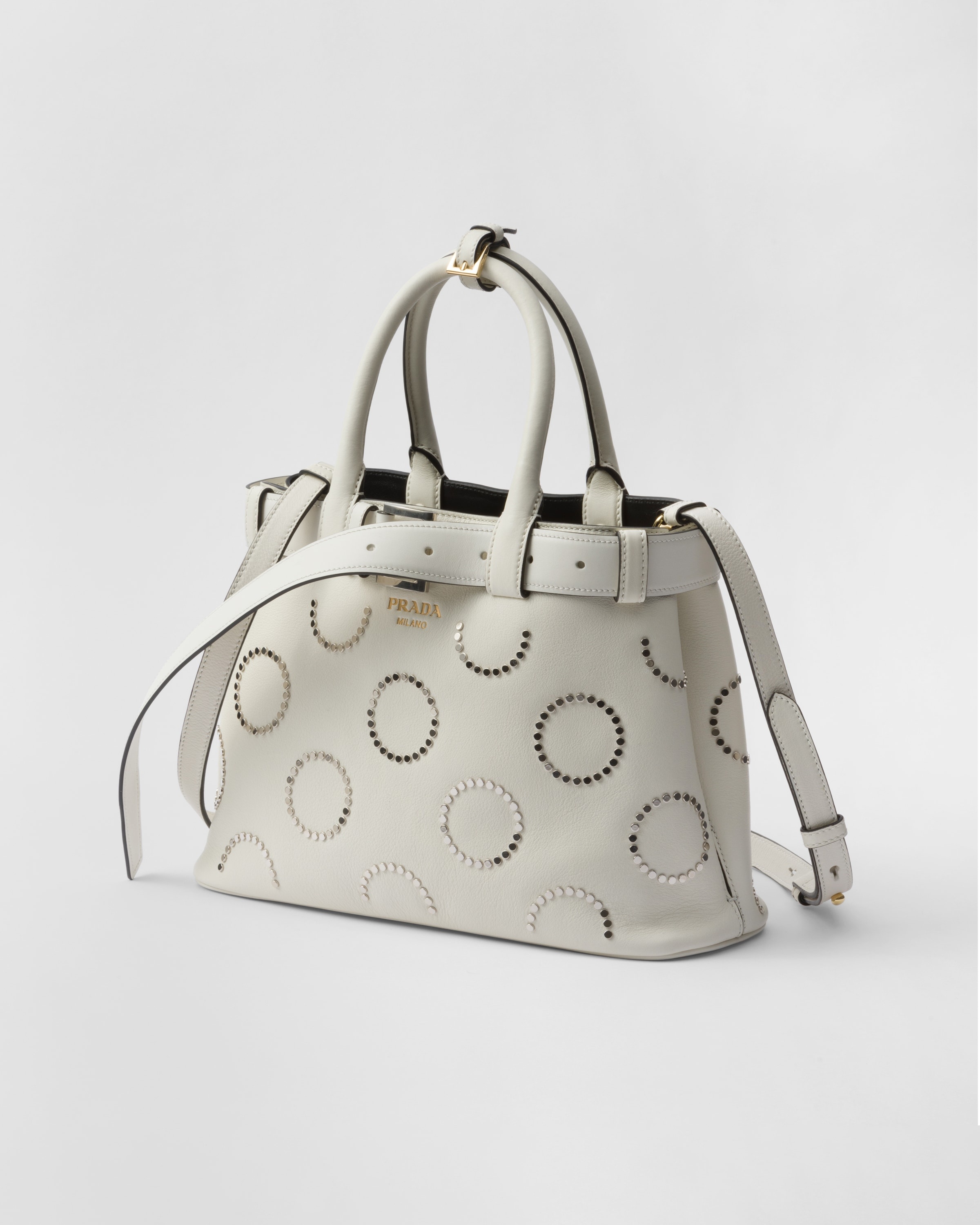 Prada Buckle medium leather bag with appliqués - 3