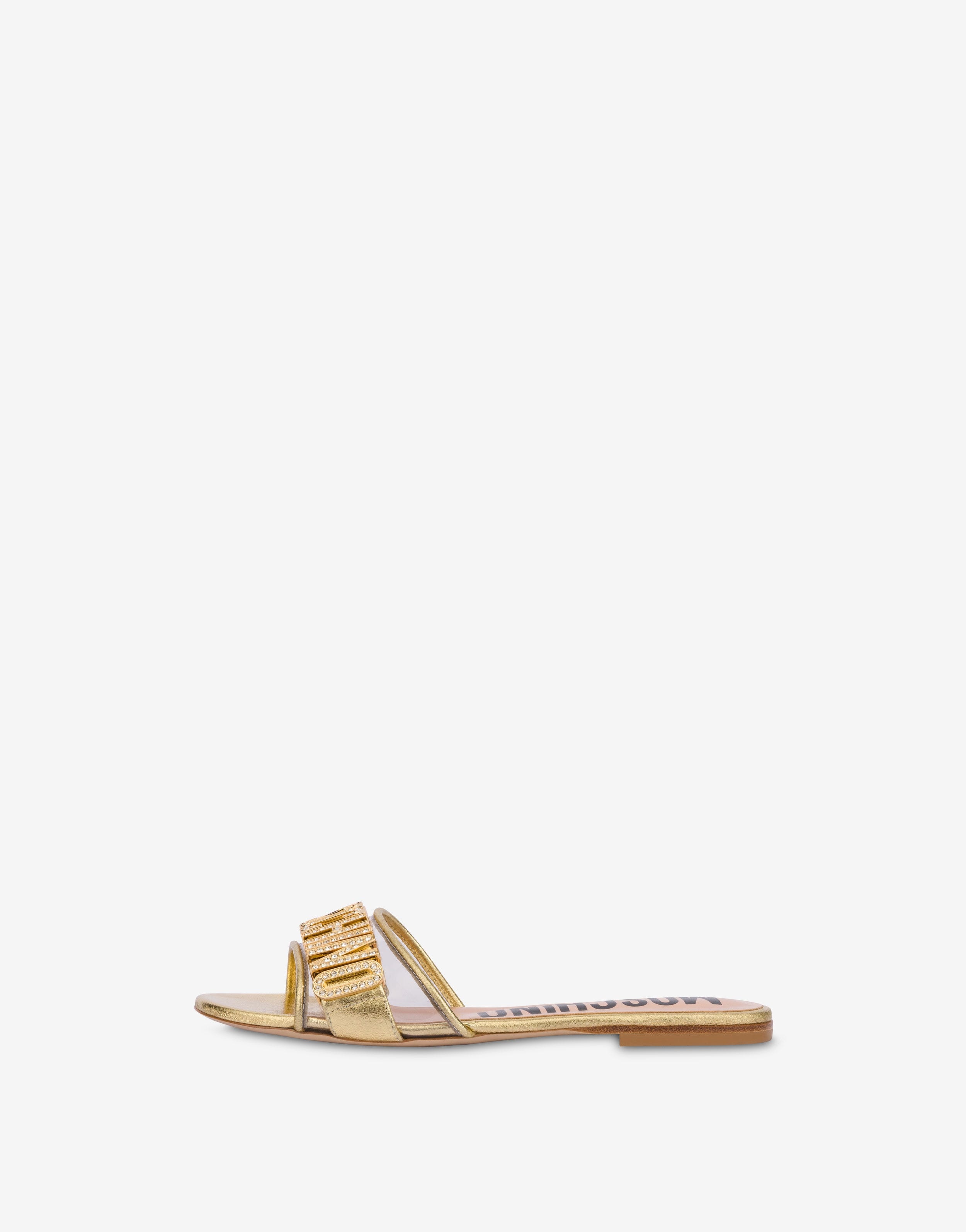 FOILED JEWEL LOGO FLAT SANDALS - 2