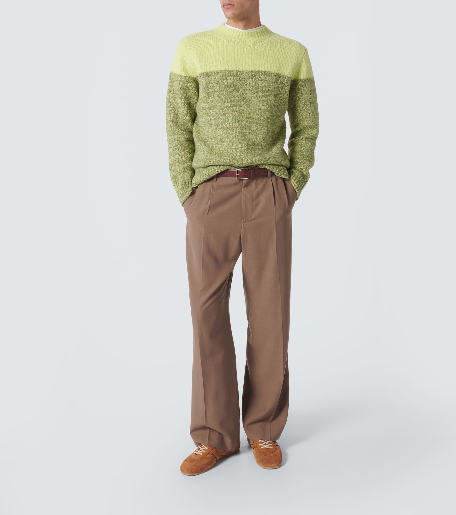 Colorblocked alpaca and wool-blend sweater - 2
