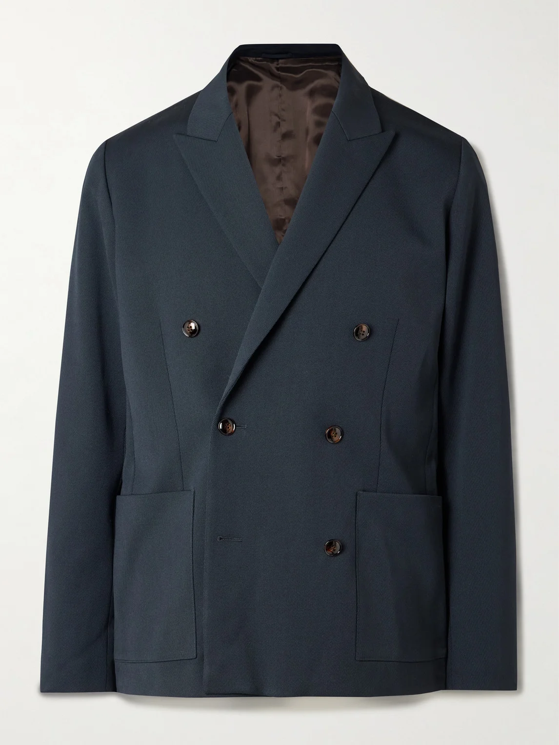 Jordin 10002 Double-Breasted Wool-Blend Twill Suit Jacket - 1
