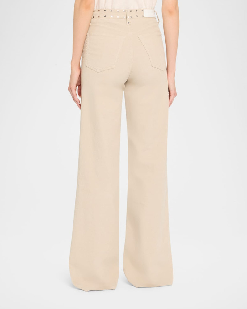 Studded Wide Flare Corduroy Pants 3