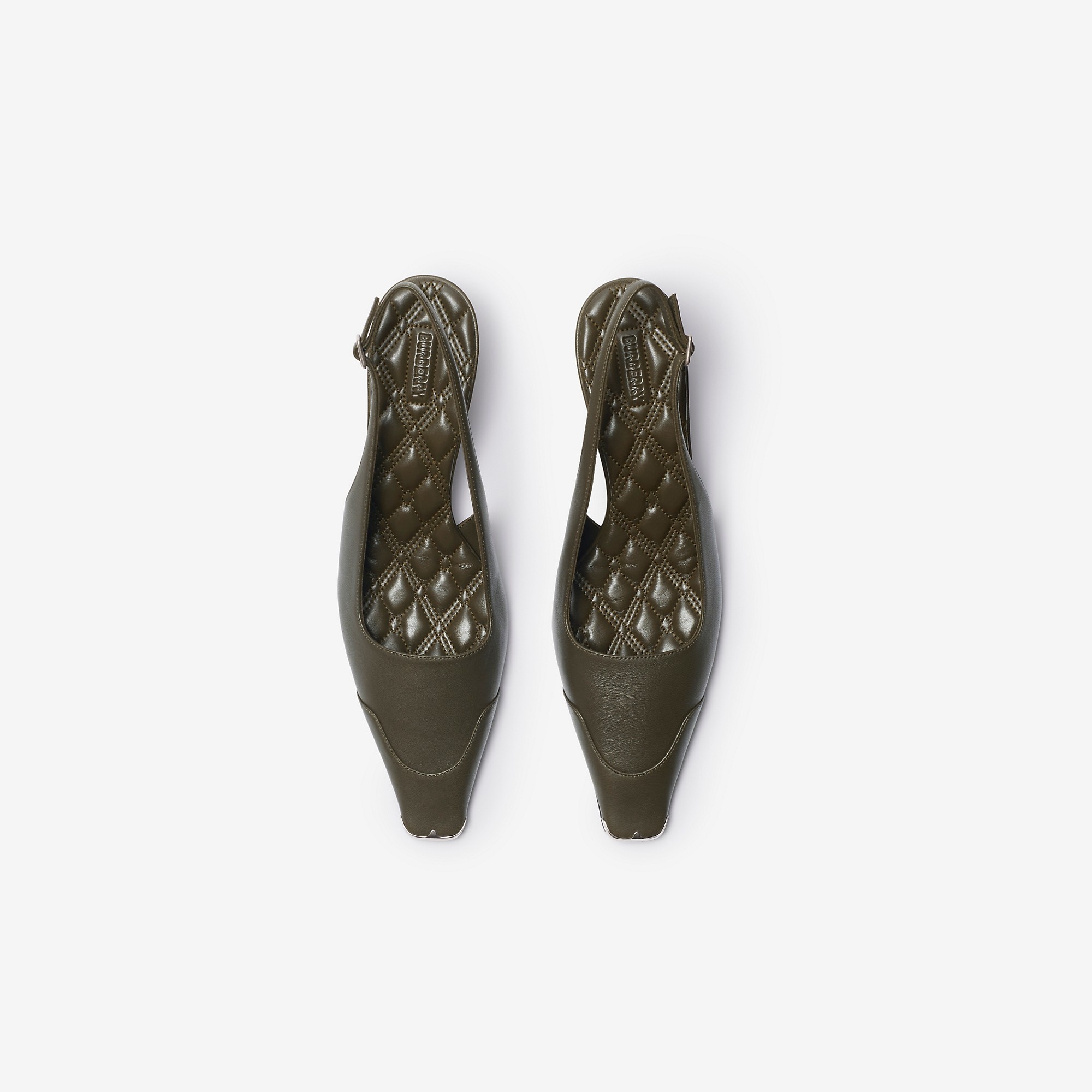 Burberry Leather Chisel Slingback Pumps | REVERSIBLE