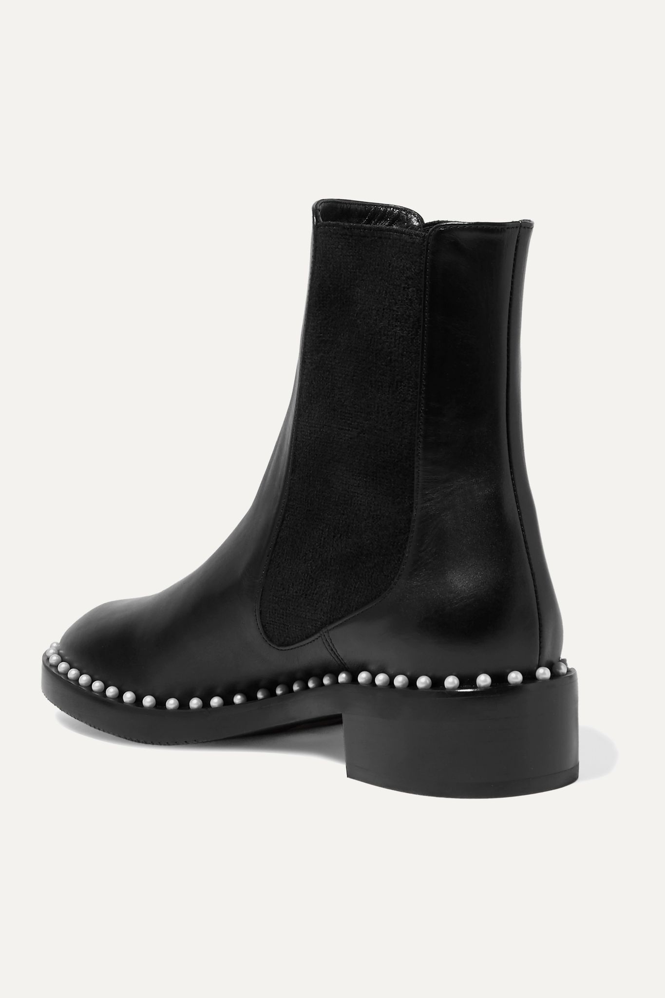 Cline faux pearl-embellished leather Chelsea boots - 4