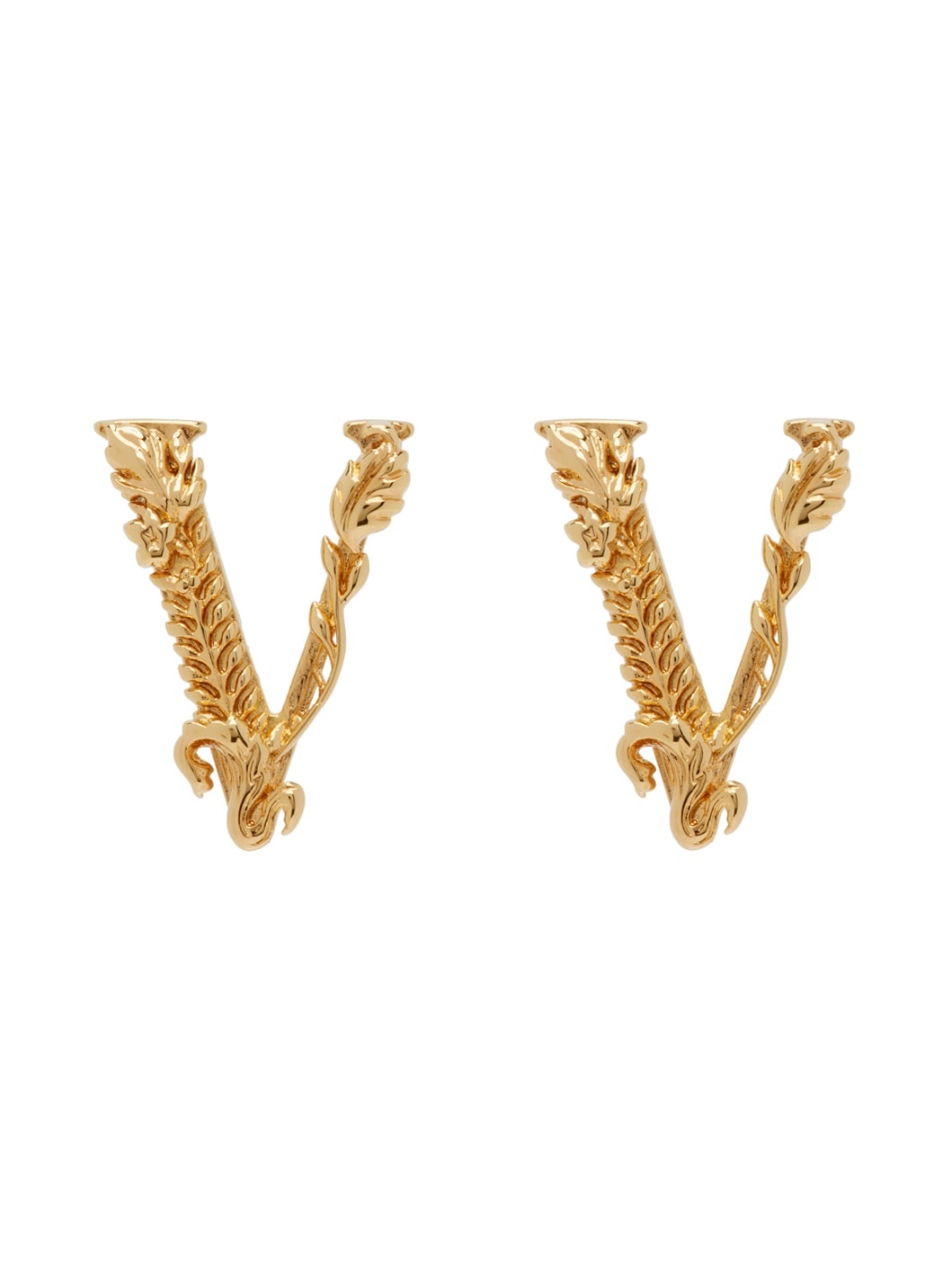 Gold Virtus Stud Earrings - 1