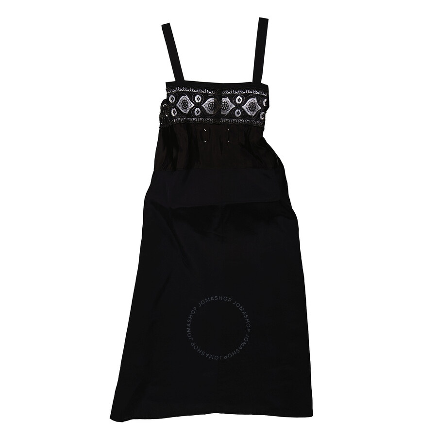 Maison Margiela Ladies Black Silk Viscose Midi Dress - 7