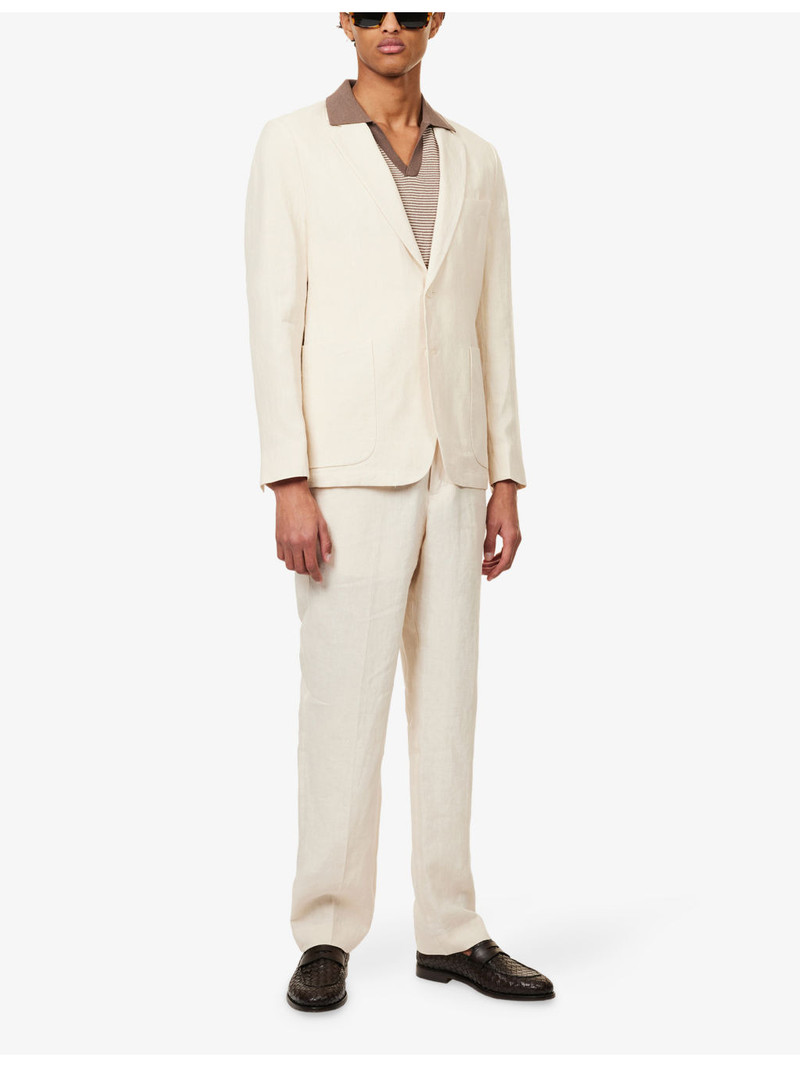 PERCIVAL Tailored Single-Breasted Linen and Cotton-Blend Blazer outlook