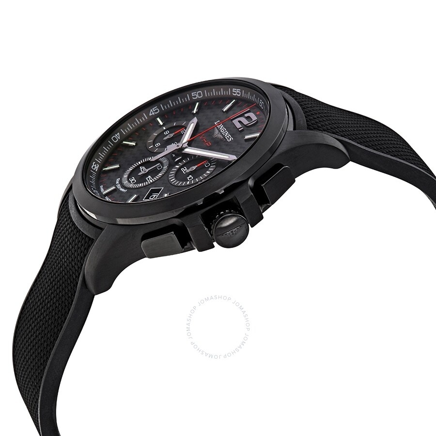 Longines Conquest V.H.P. Perpetual Chronograph Quartz Black Carbon Dial Men's Watch L3.727.2.66.9 - 2