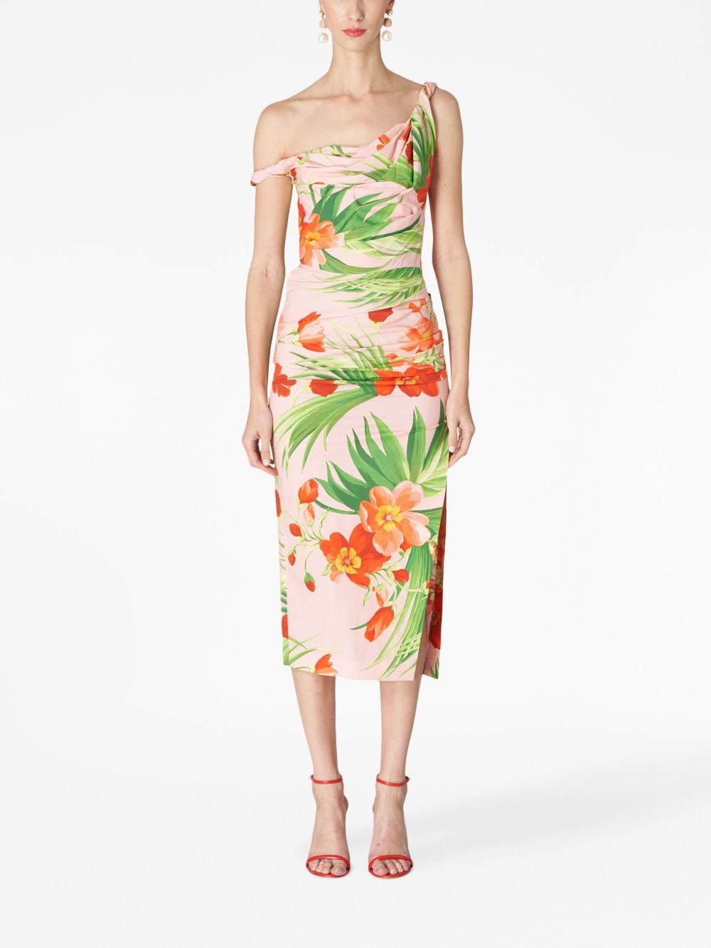 floral-print ruched dress - 2