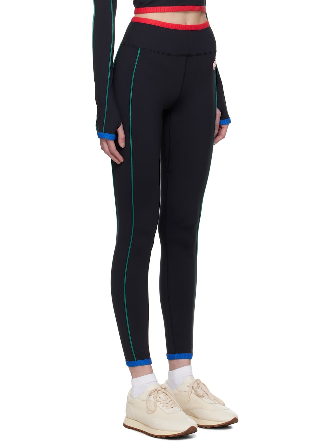 Black Contrast Trim Sport Leggings - 2