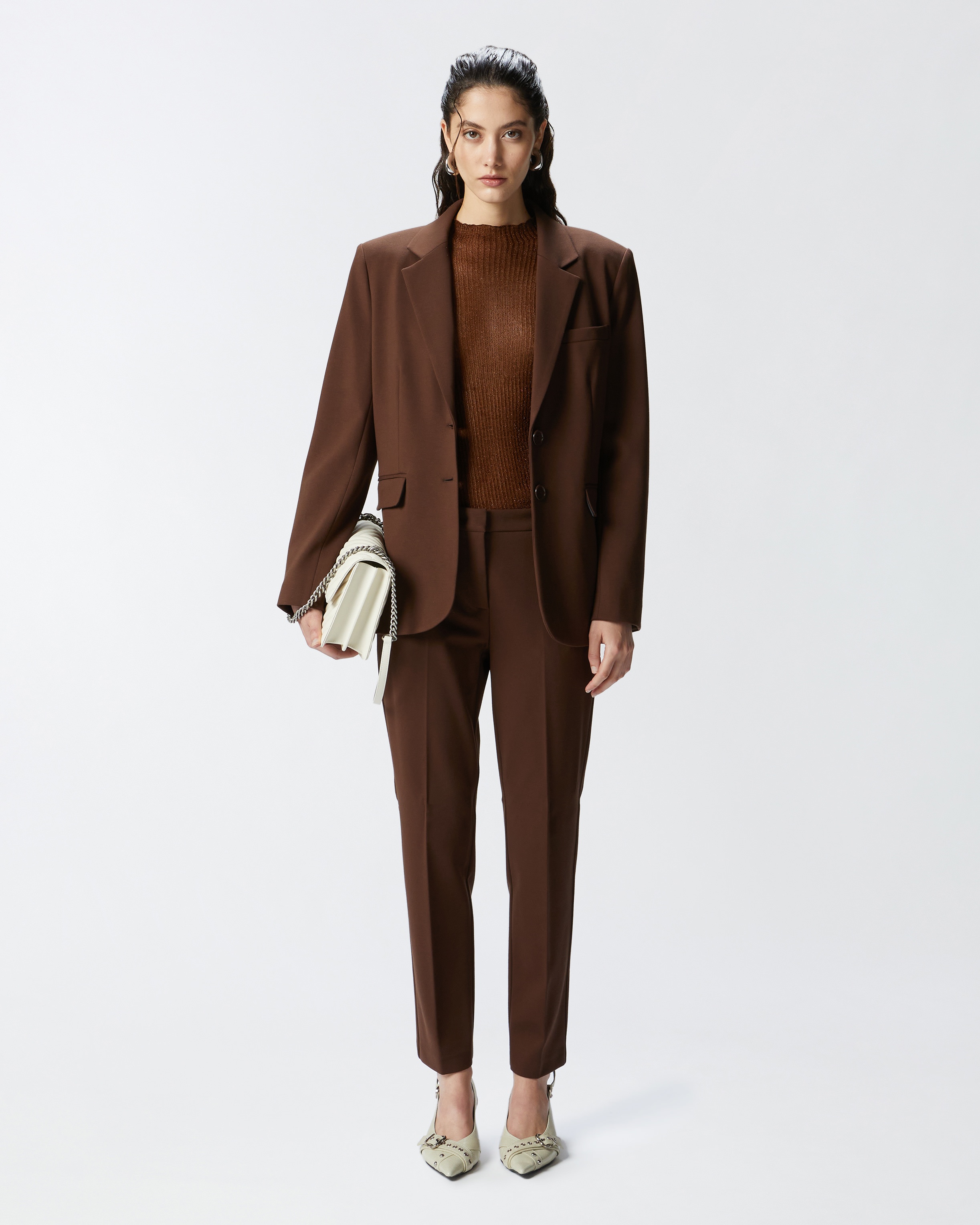 SINGLE-BREASTED BLAZER WITH STRUCTURED SHOULDERS - 3