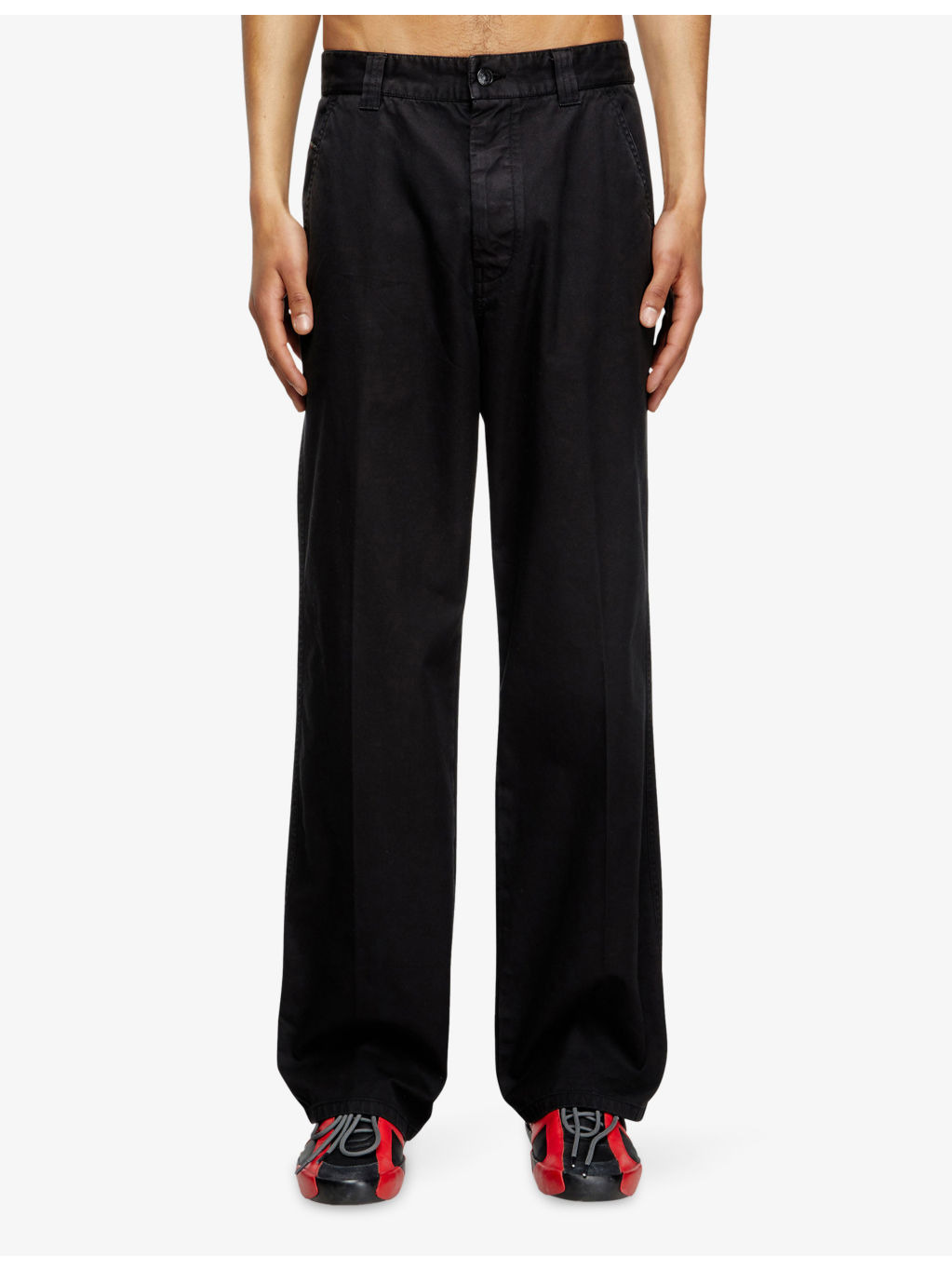 P-Hant-Chino Straight-Leg Cotton-Twill Trousers - 3