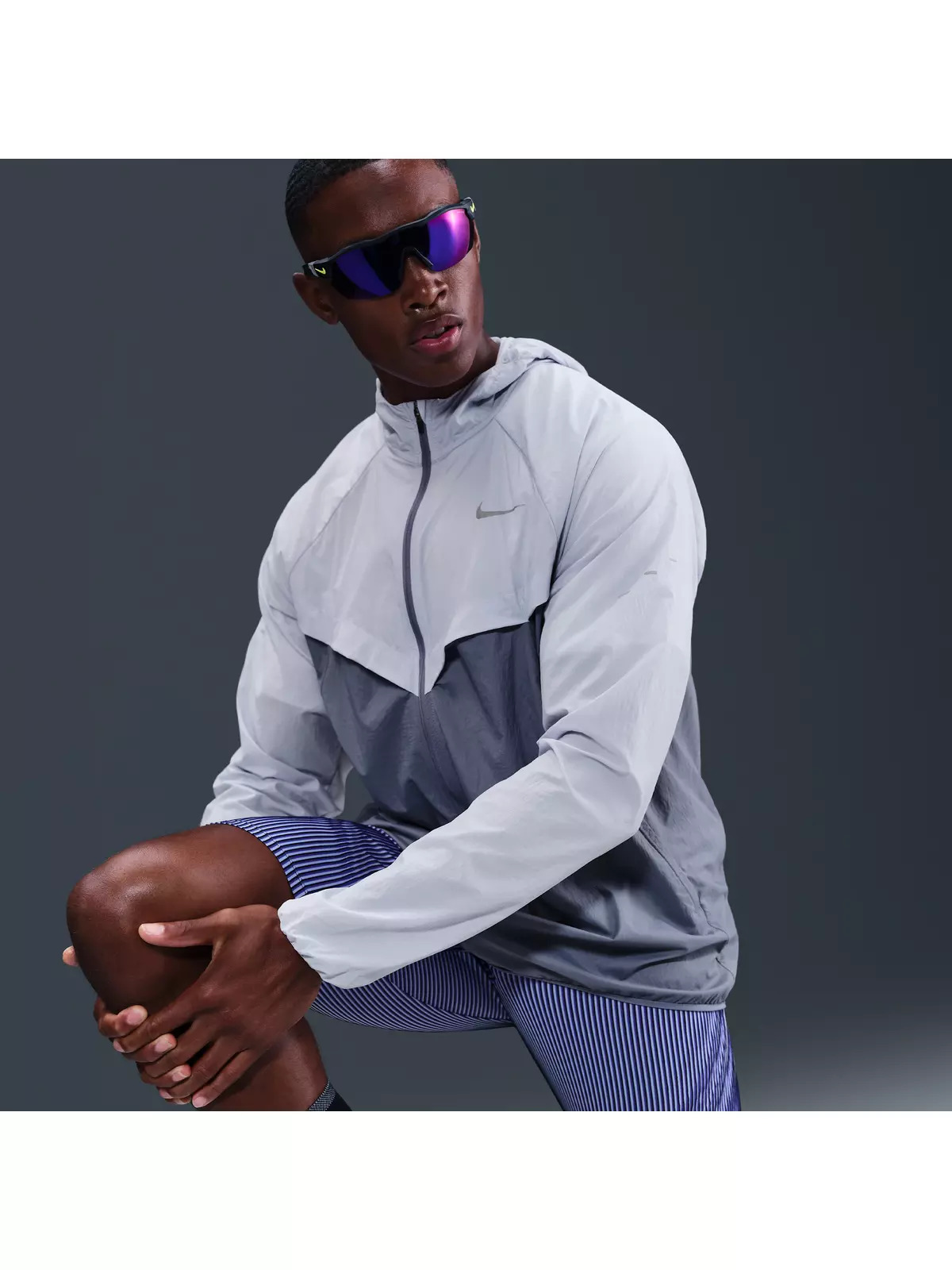 Men's Stride Repel UV Running Jacket -Grey - 3