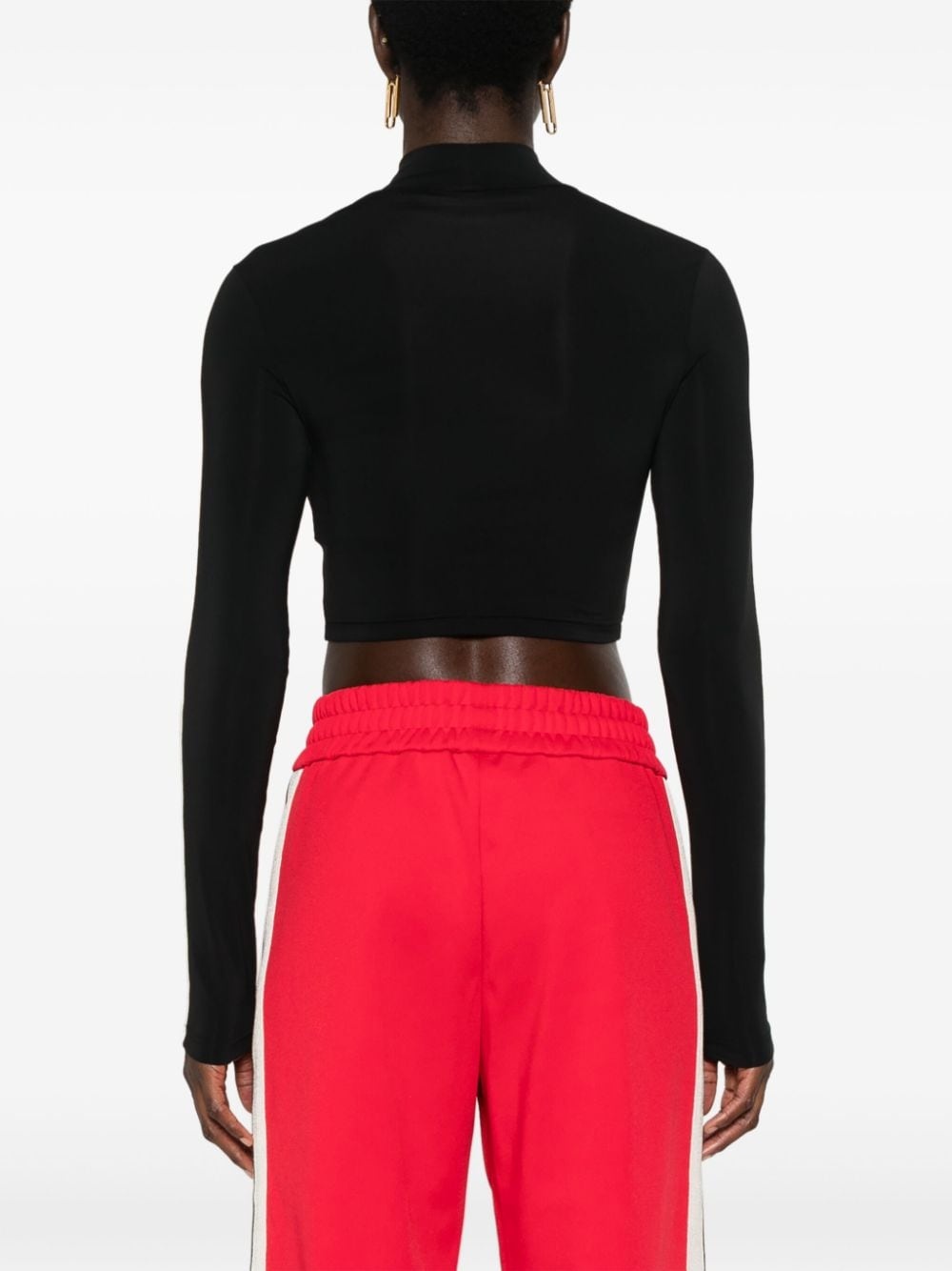 embroidered-logo cropped top - 4