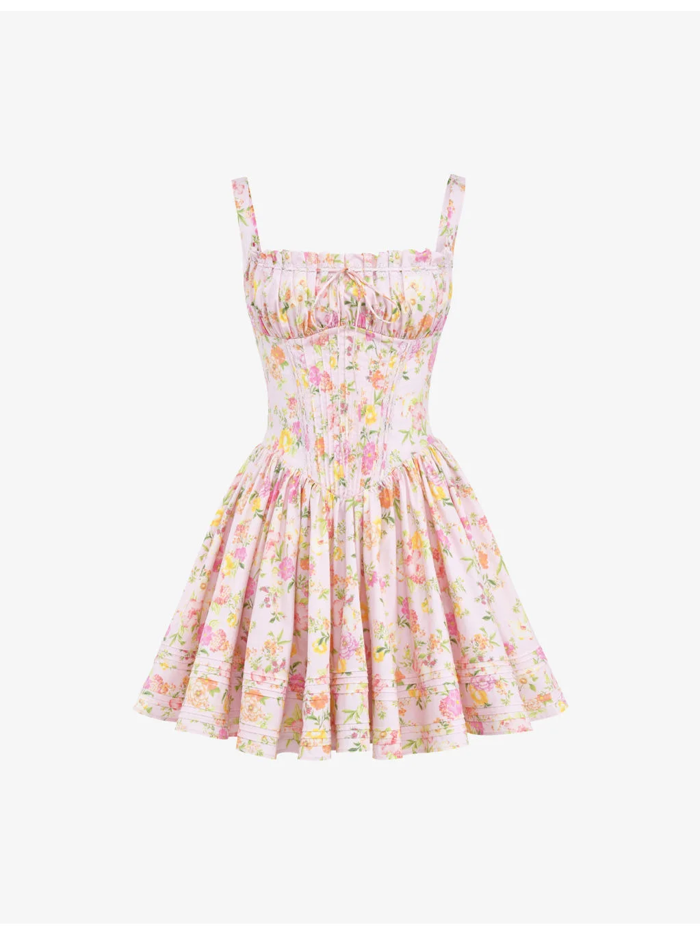 Natassia Flared-Skirt Cotton-Blend Mini Dress - 1