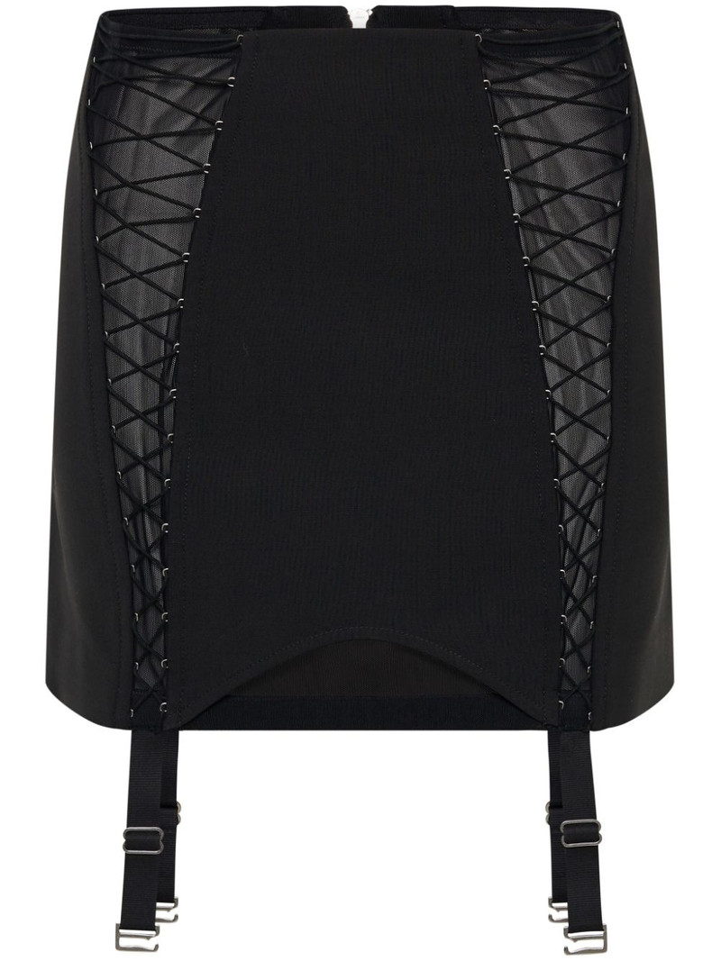 lace-up sheer miniskirt 1