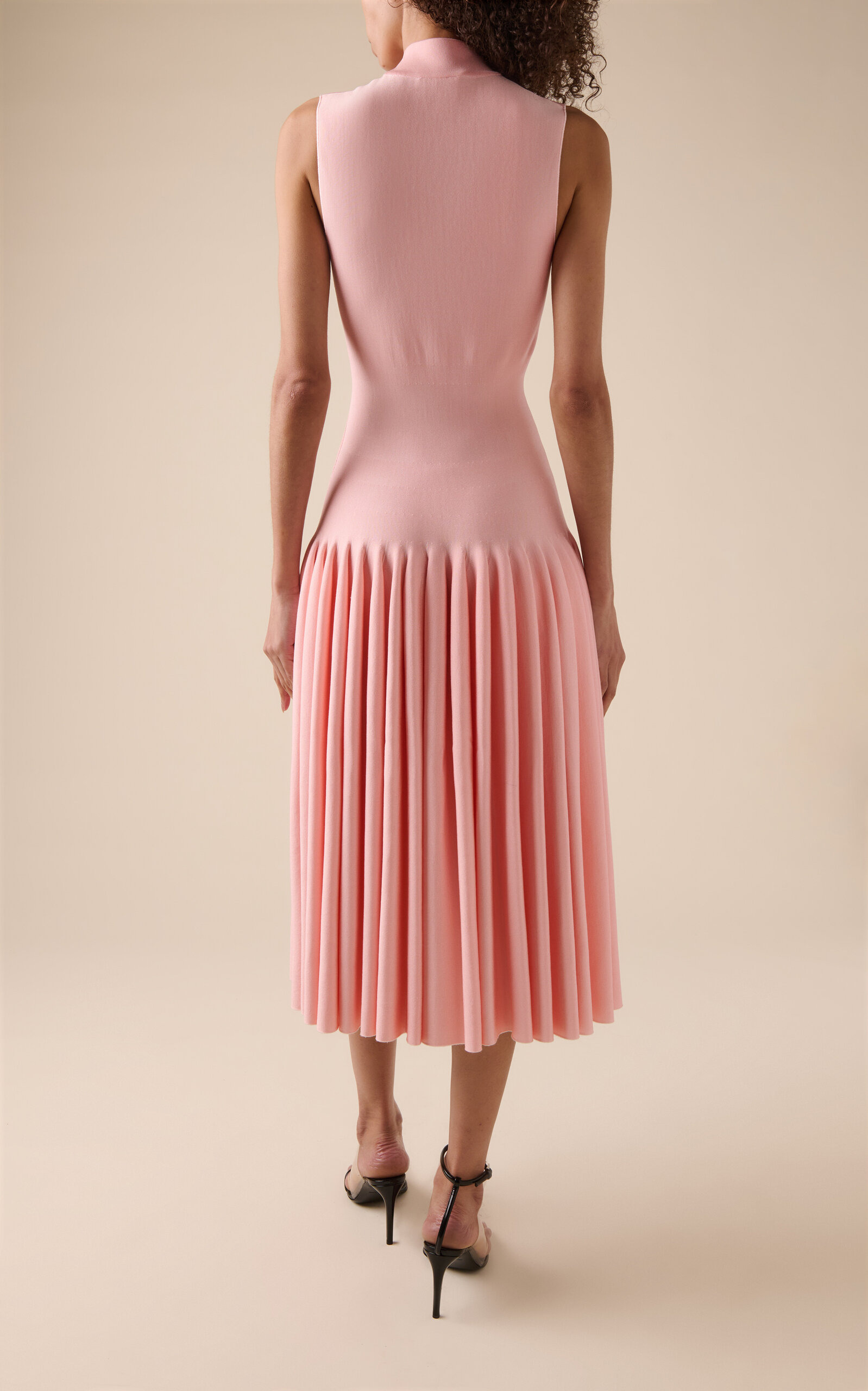 Drop-Waist Knit Cotton Midi Dress pink - 4