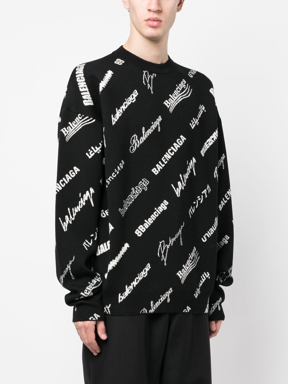 logo-print crew neck jumper - 3