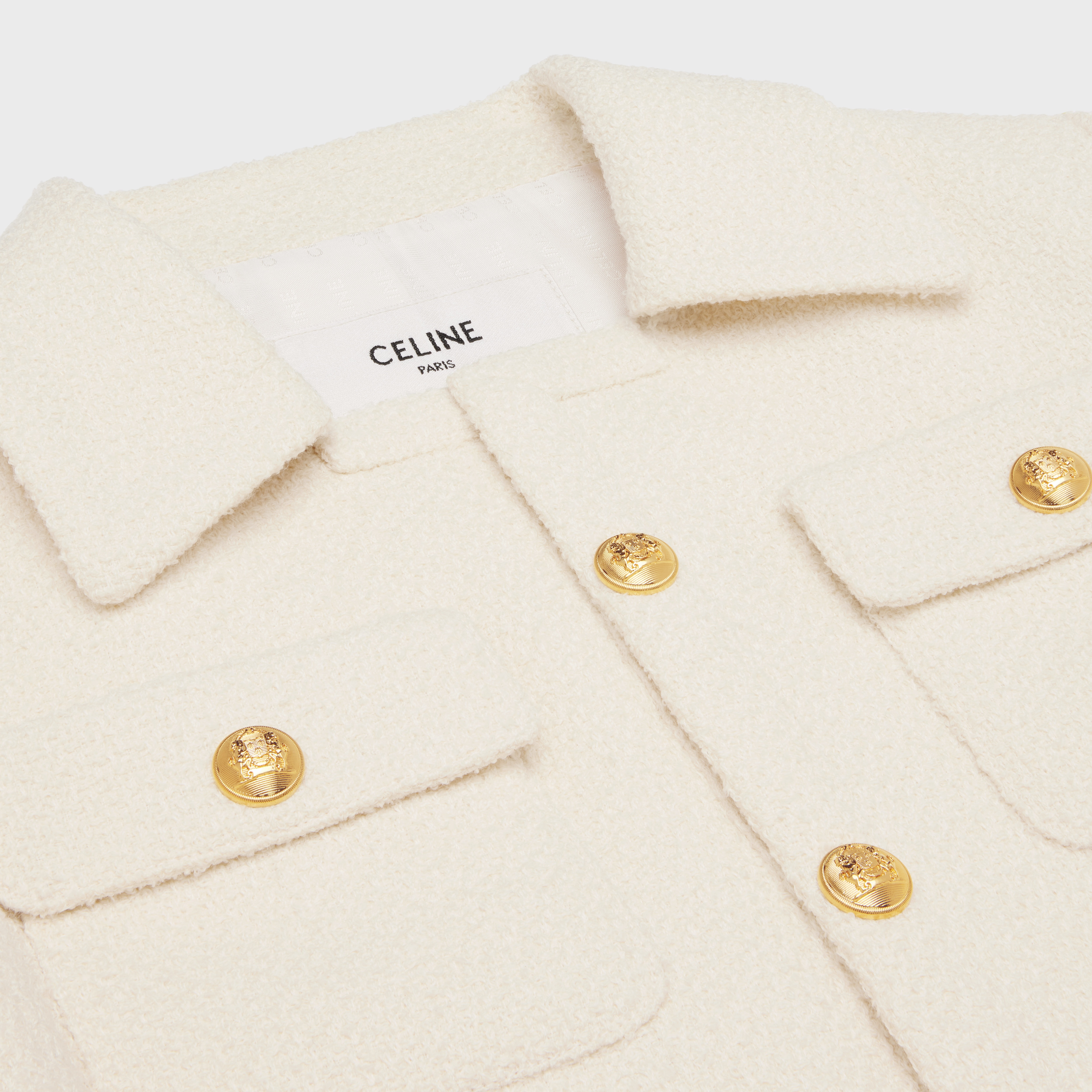 cropped Chelsea jacket with button in tweed - 3