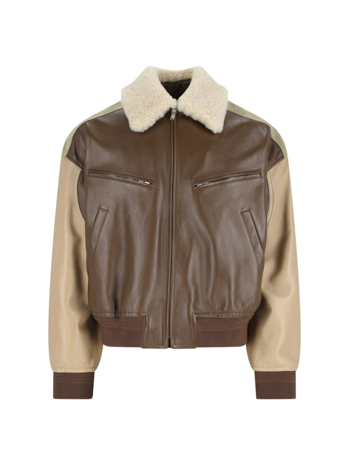 SHEARLING COLLAR BOMBER JACKET - 1