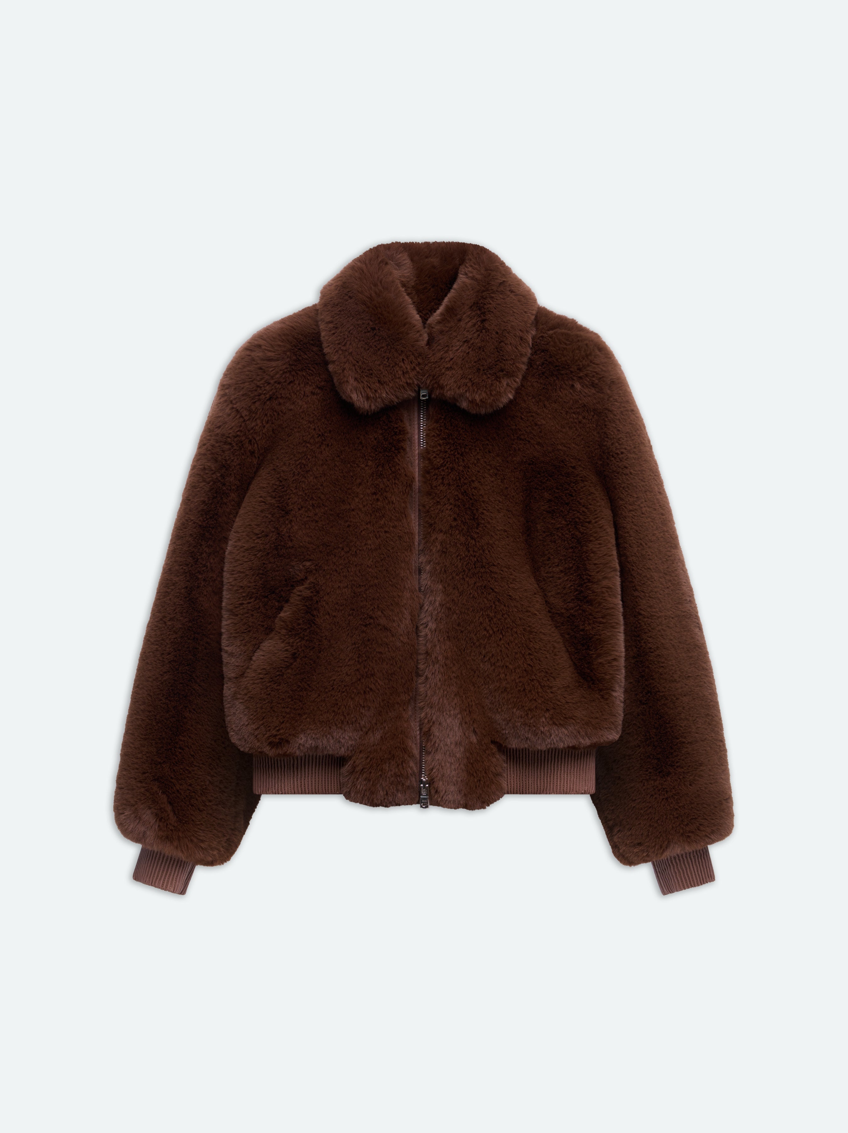 AMIRI CROPPED FAUX FUR ZIP BLOUSON - 6974808162369 | REVERSIBLE