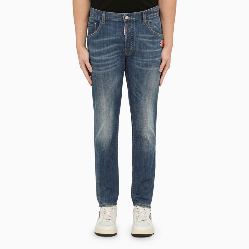 REGULAR BLUE WASHED DENIM JEANS - 1