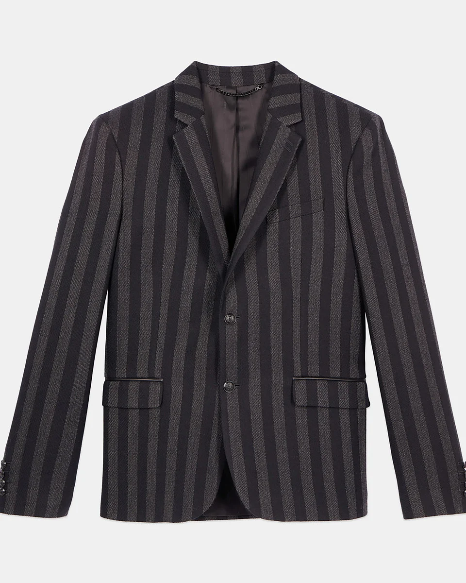 STRIPED WOOL BLAZER - 1