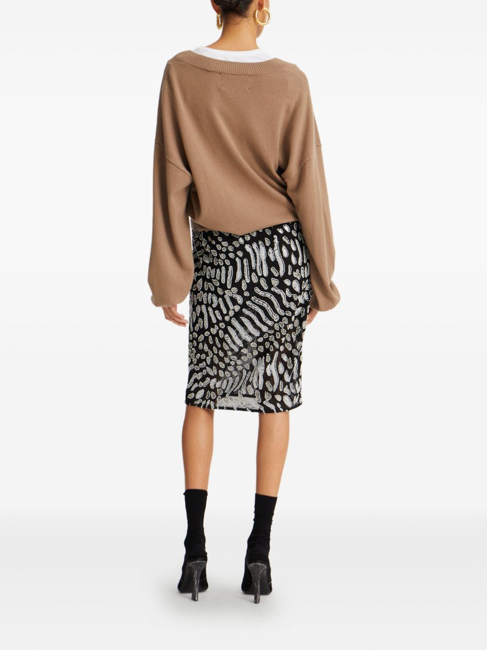 v-neck long-sleeve sweater - 3