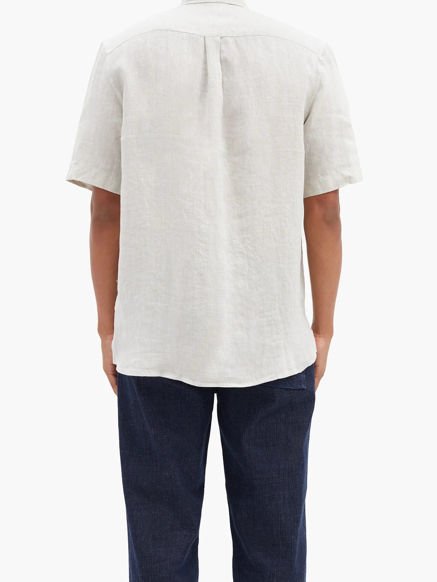 Linen short-sleeved shirt - 5