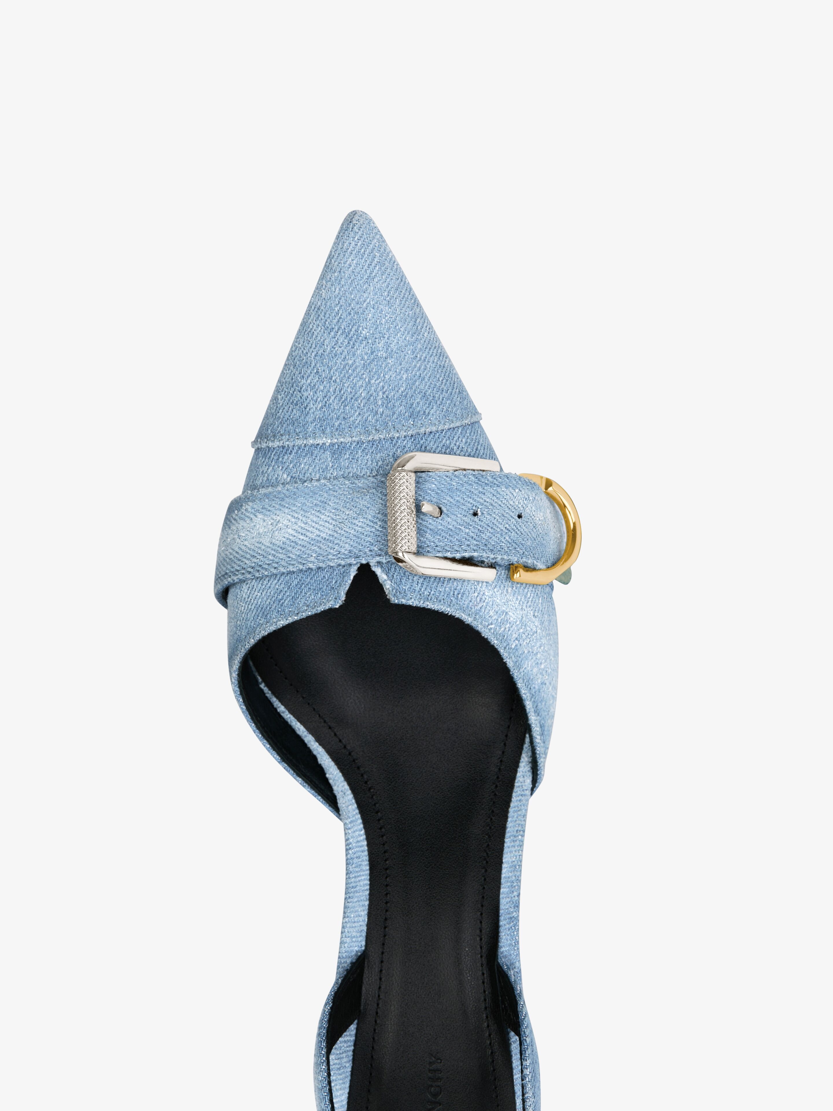 VOYOU SLINGBACKS IN WASHED DENIM - 5