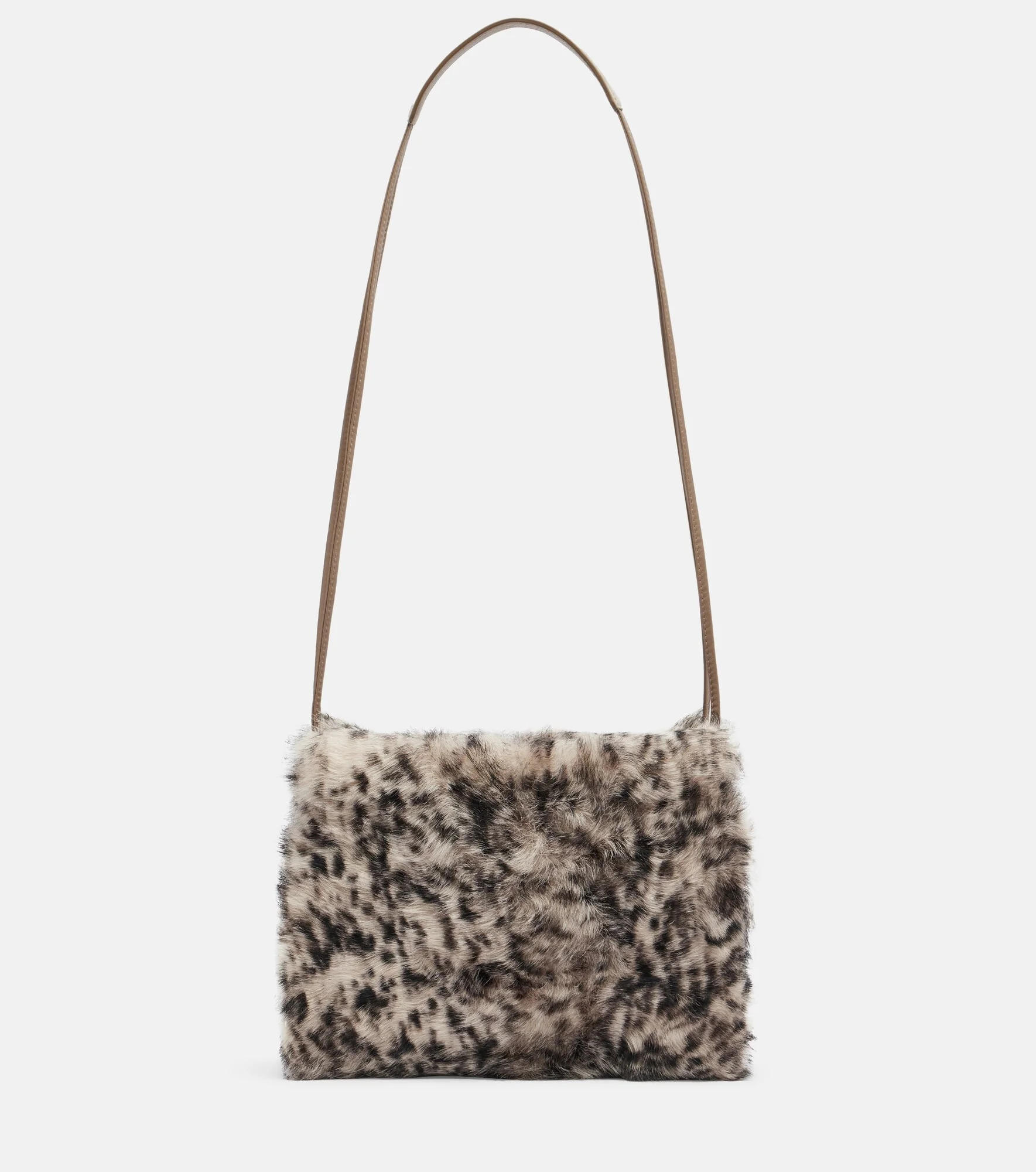 Mellow Small lynx-print shearling shoulder bag - 1