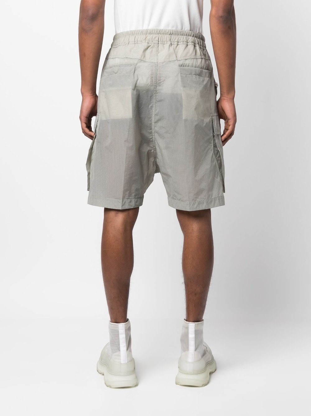 check-print drawstring shorts - 4