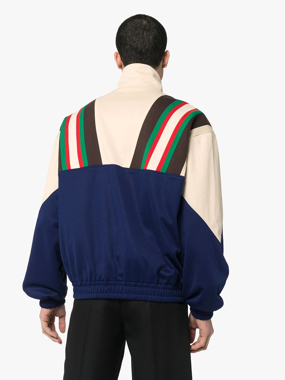 zip-up striped track jacket - 4