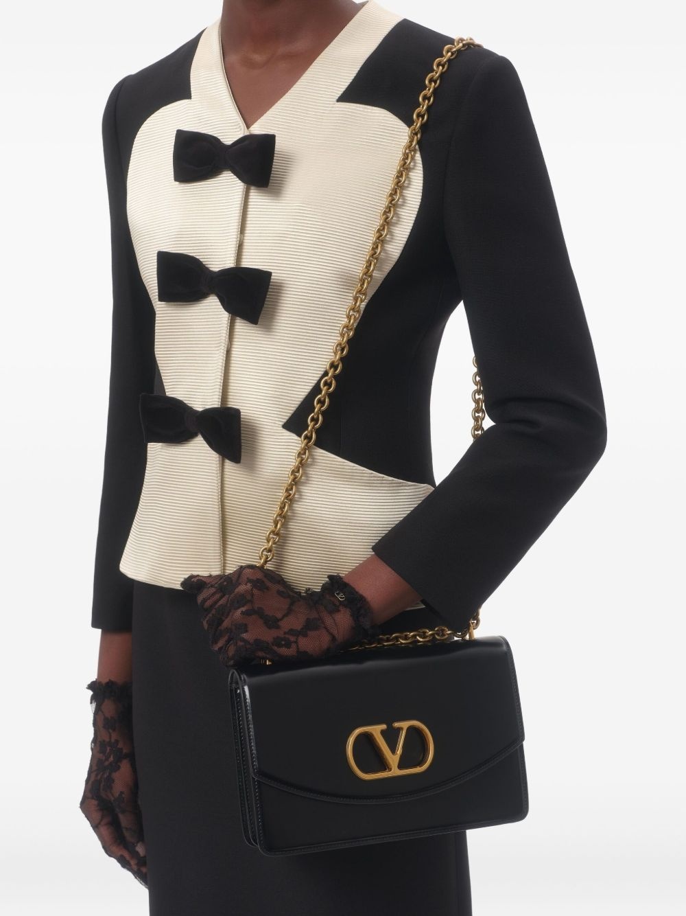 bow-detail crepe jacket - 5