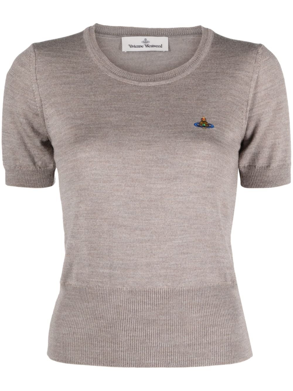 Orb-embroidered wool T-shirt - 1