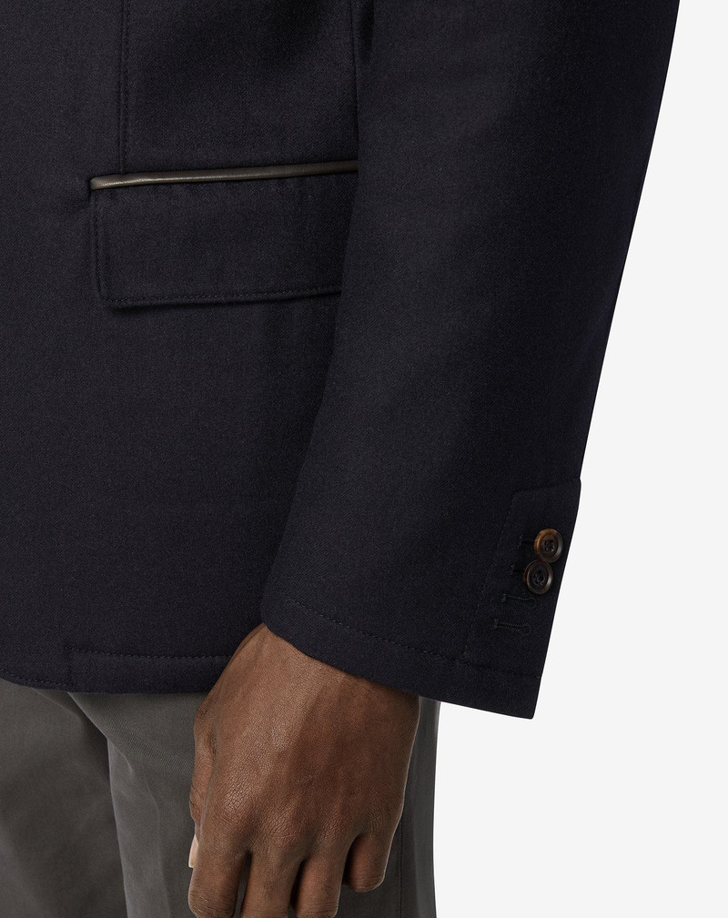 Blue techno cashmere jacket with detachable vest 5