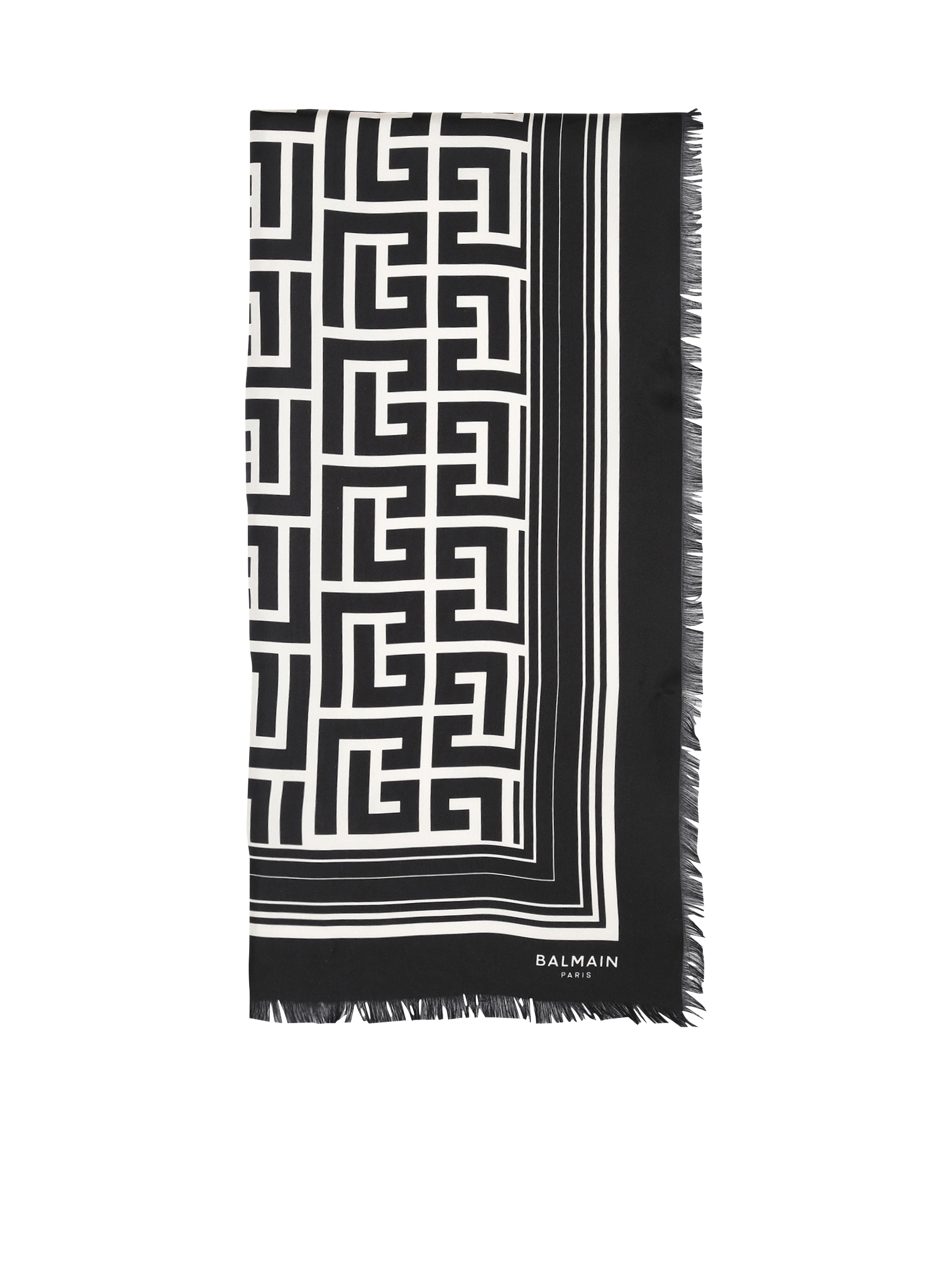 Silk monogrammed scarf - 1
