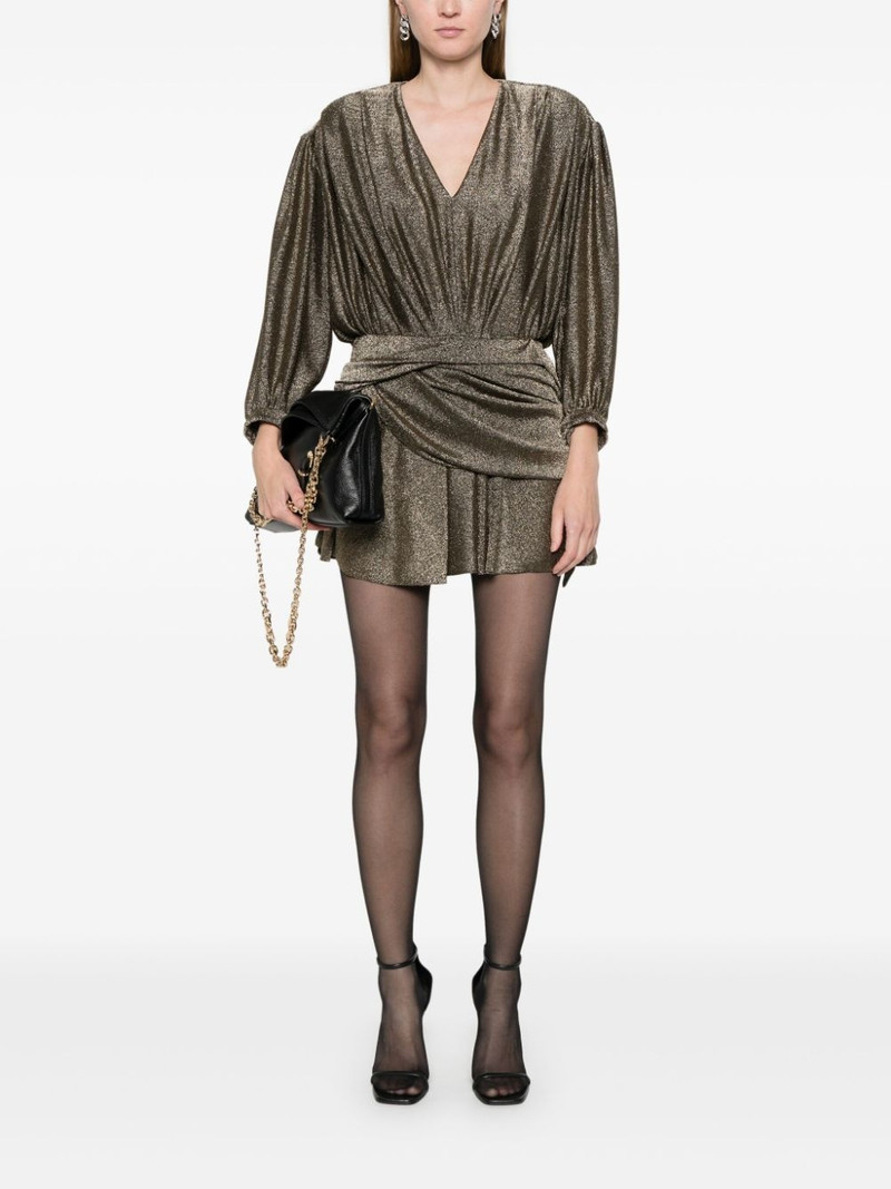 BALENCIAGA draped glitter minidress outlook