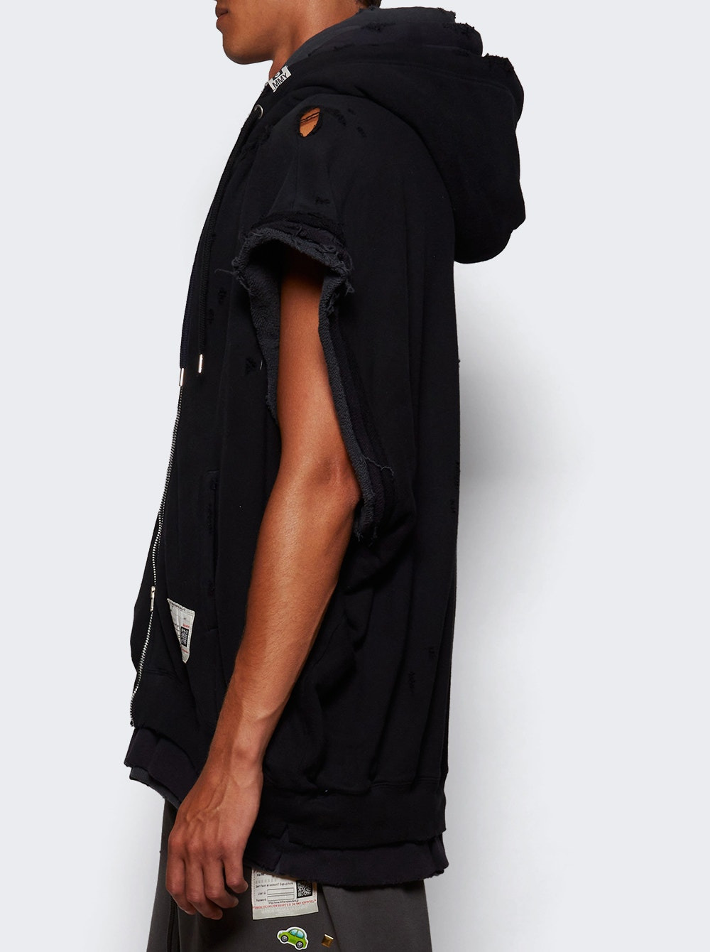 Triple Layered No Sleeve Parka Black - 3