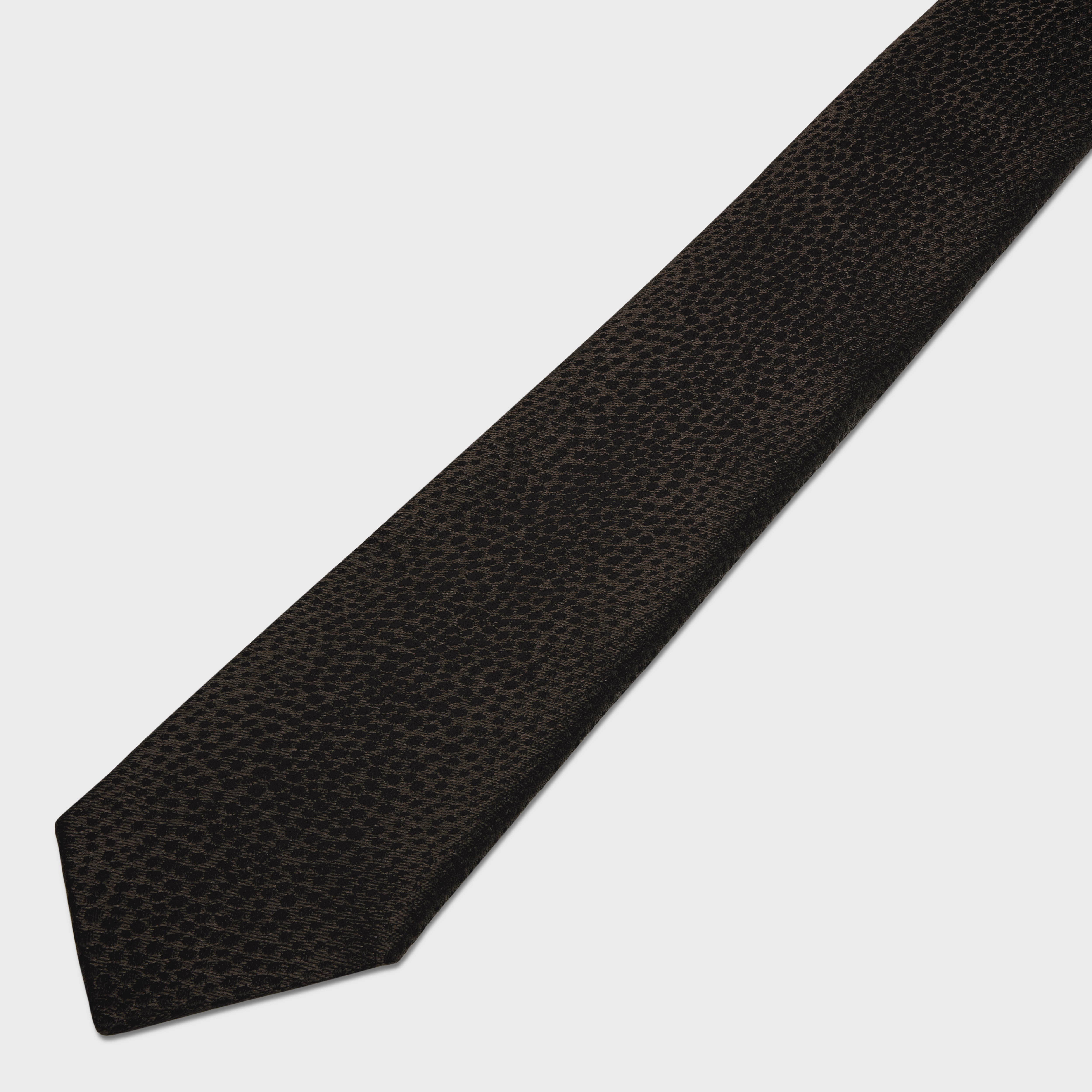 thin tie in leopard silk jacquard - 3