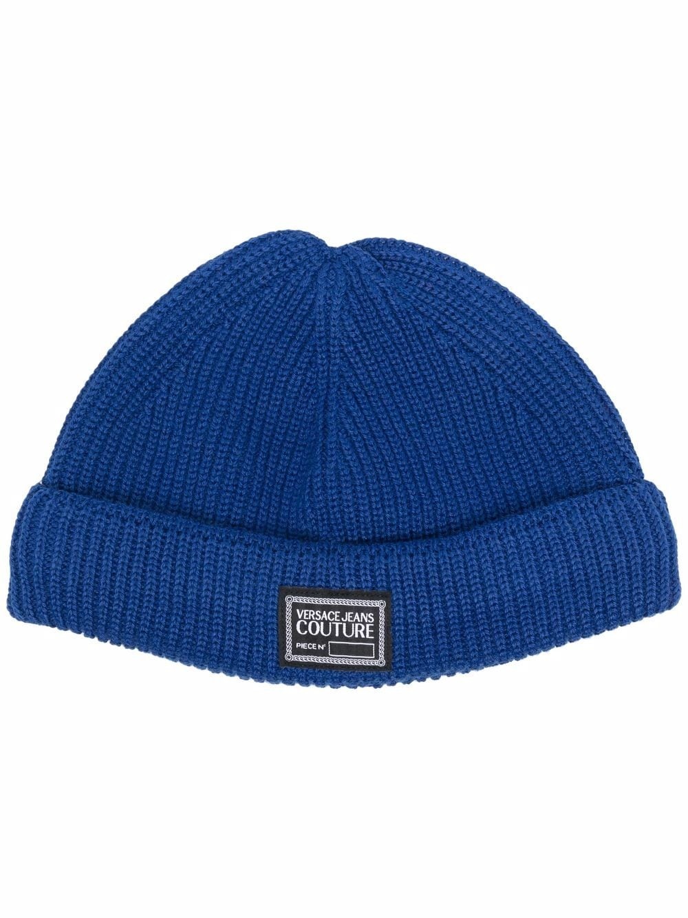 logo-patch knitted beanie - 1